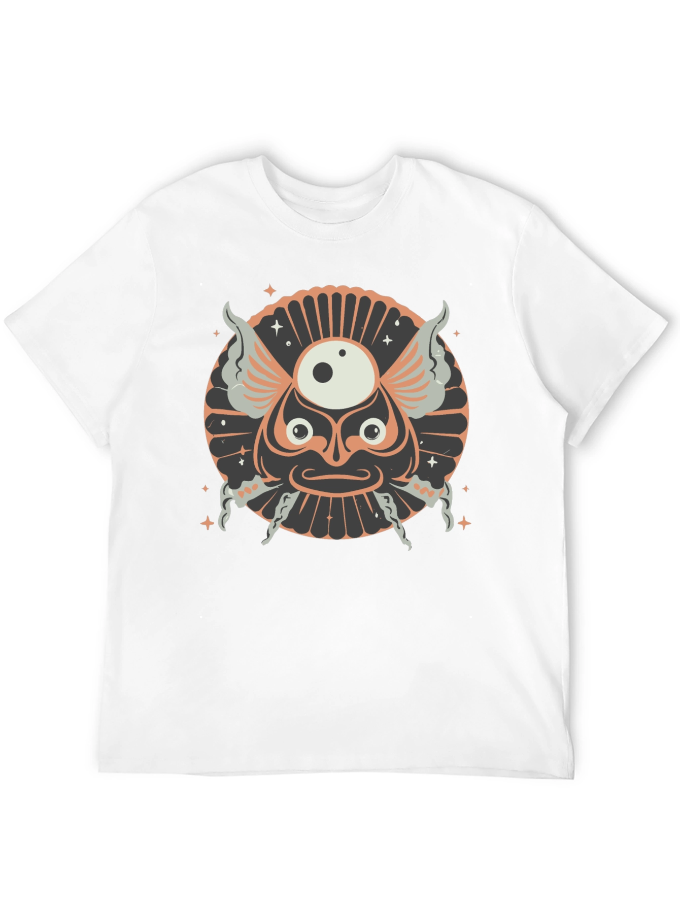 Unique Graphic Print Black Cotton T-Shirt