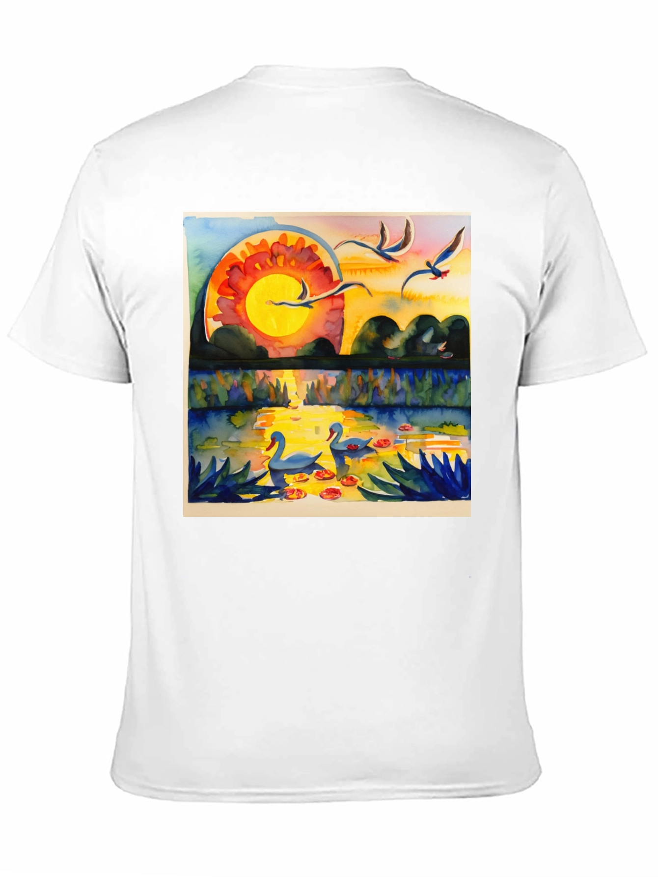 Sunset Swans Graphic Tee