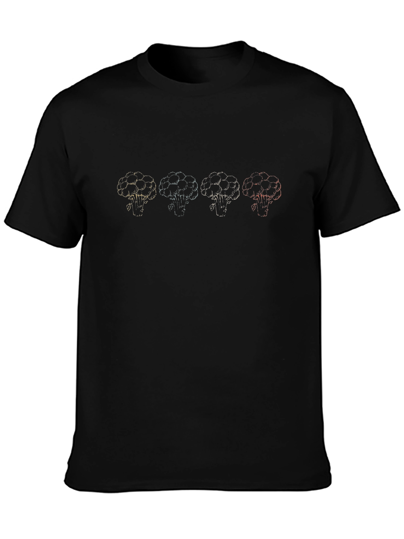 Broccoli Outline Graphic Black Tee