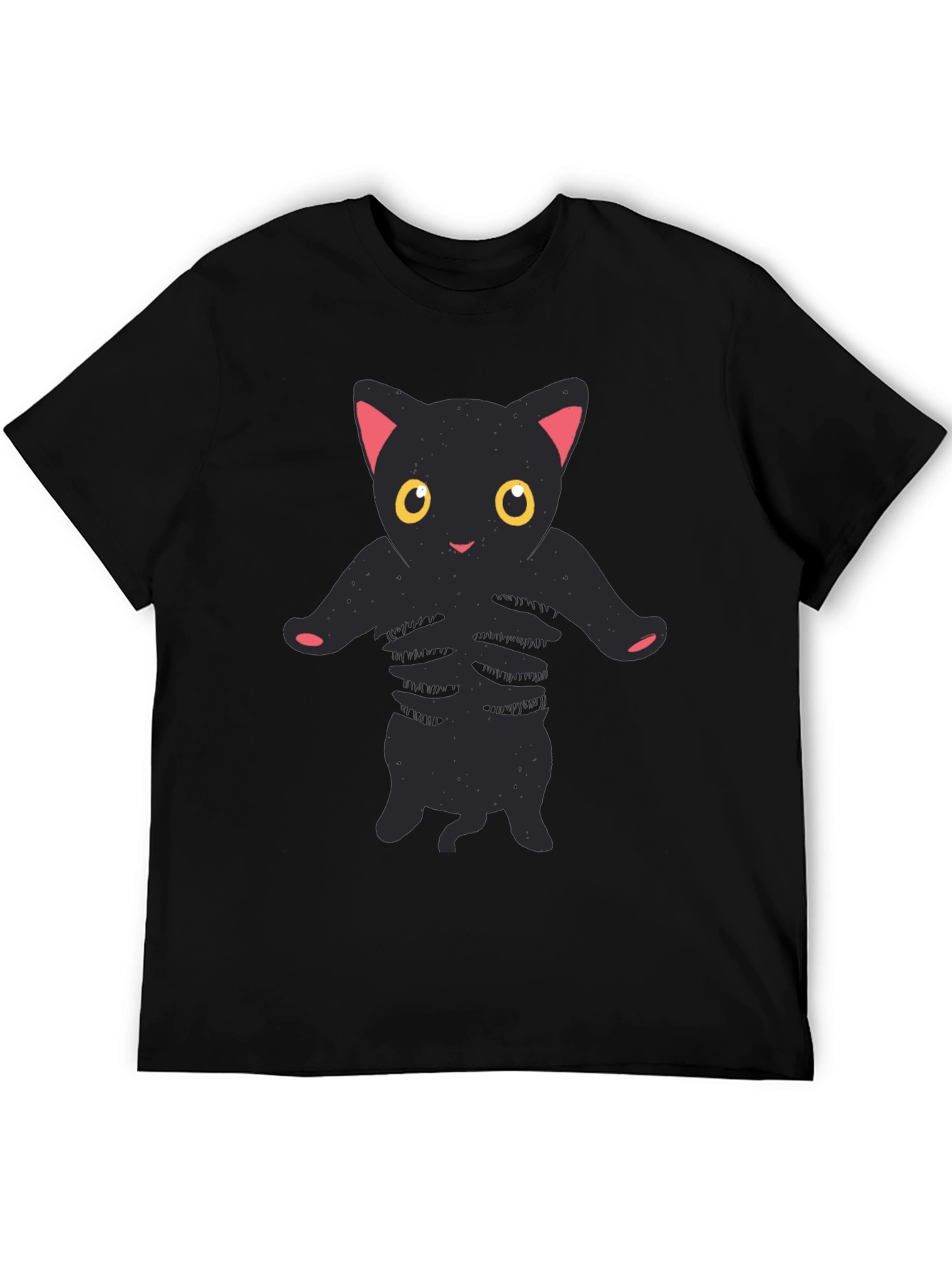 Black Cat Skeleton Graphic Tee - Halloween T-Shirt