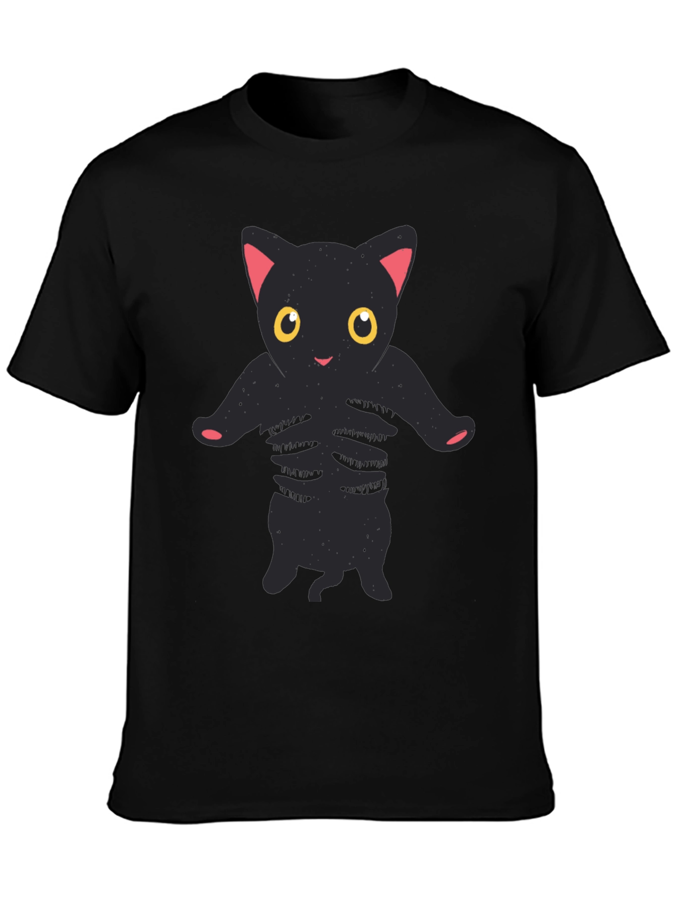 Black Cat Skeleton Graphic Tee - Halloween T-Shirt