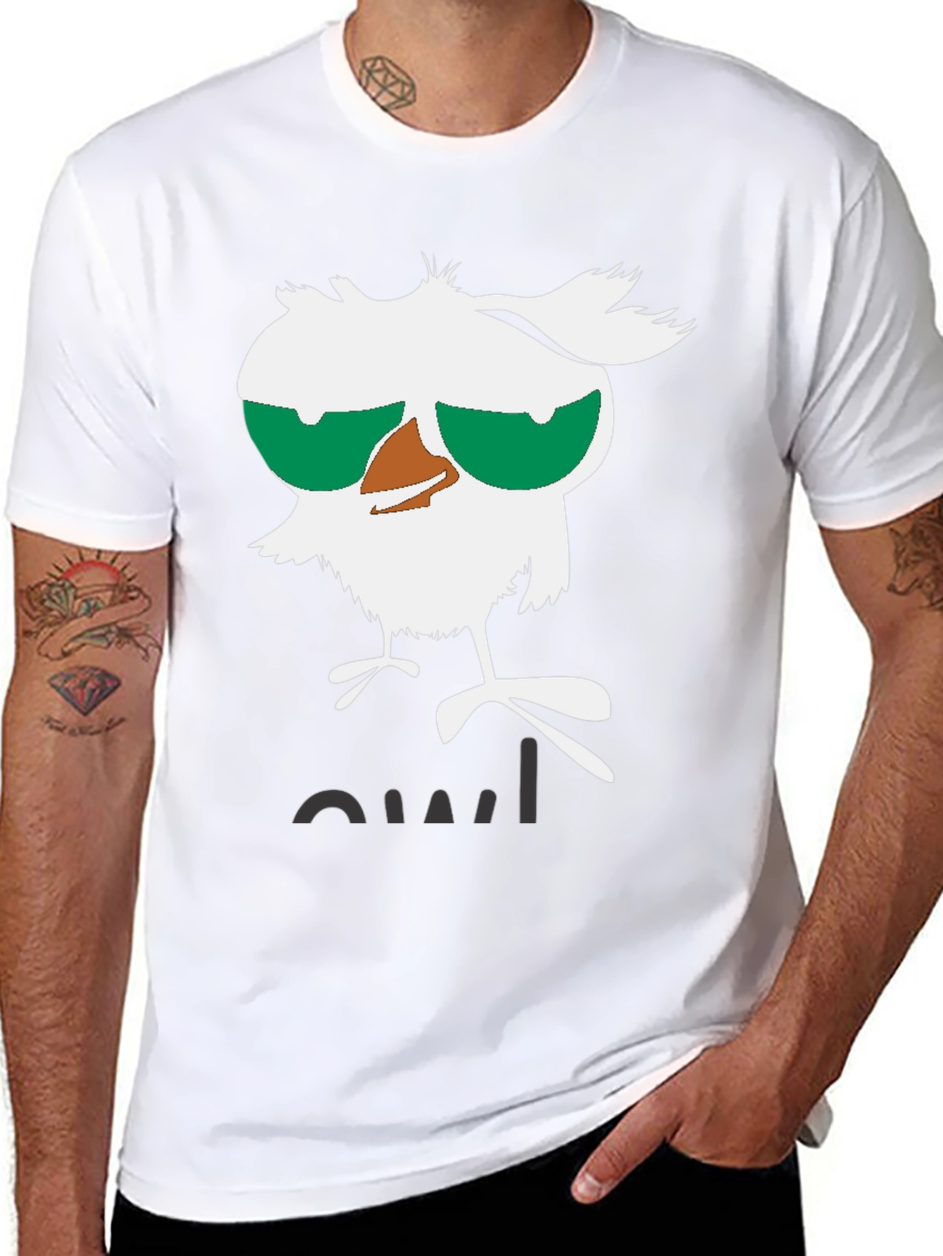 Funny Owl Graphic Tee - Unisex Black T-Shirt