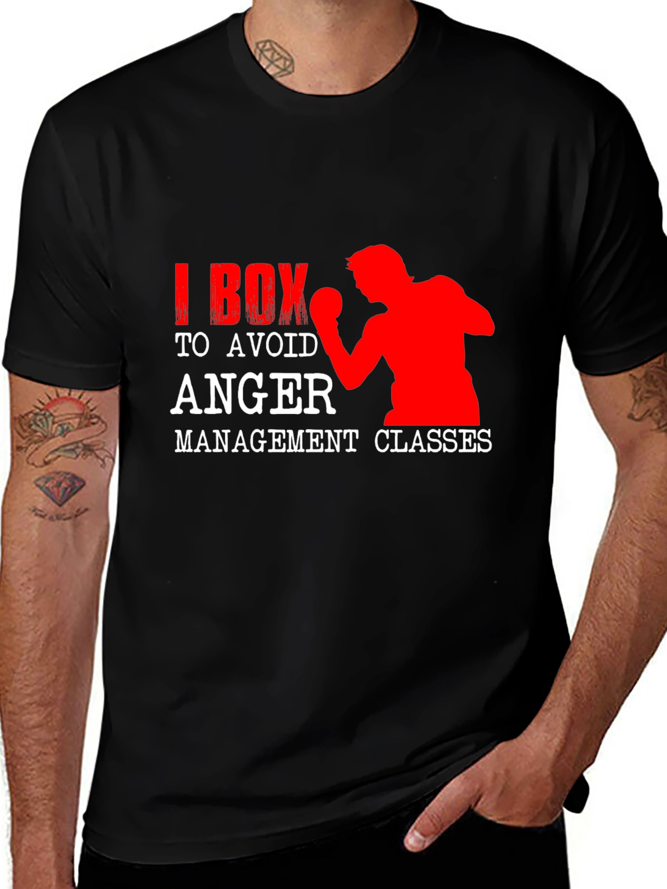 I Box to Avoid Anger Management Classes Black T-Shirt