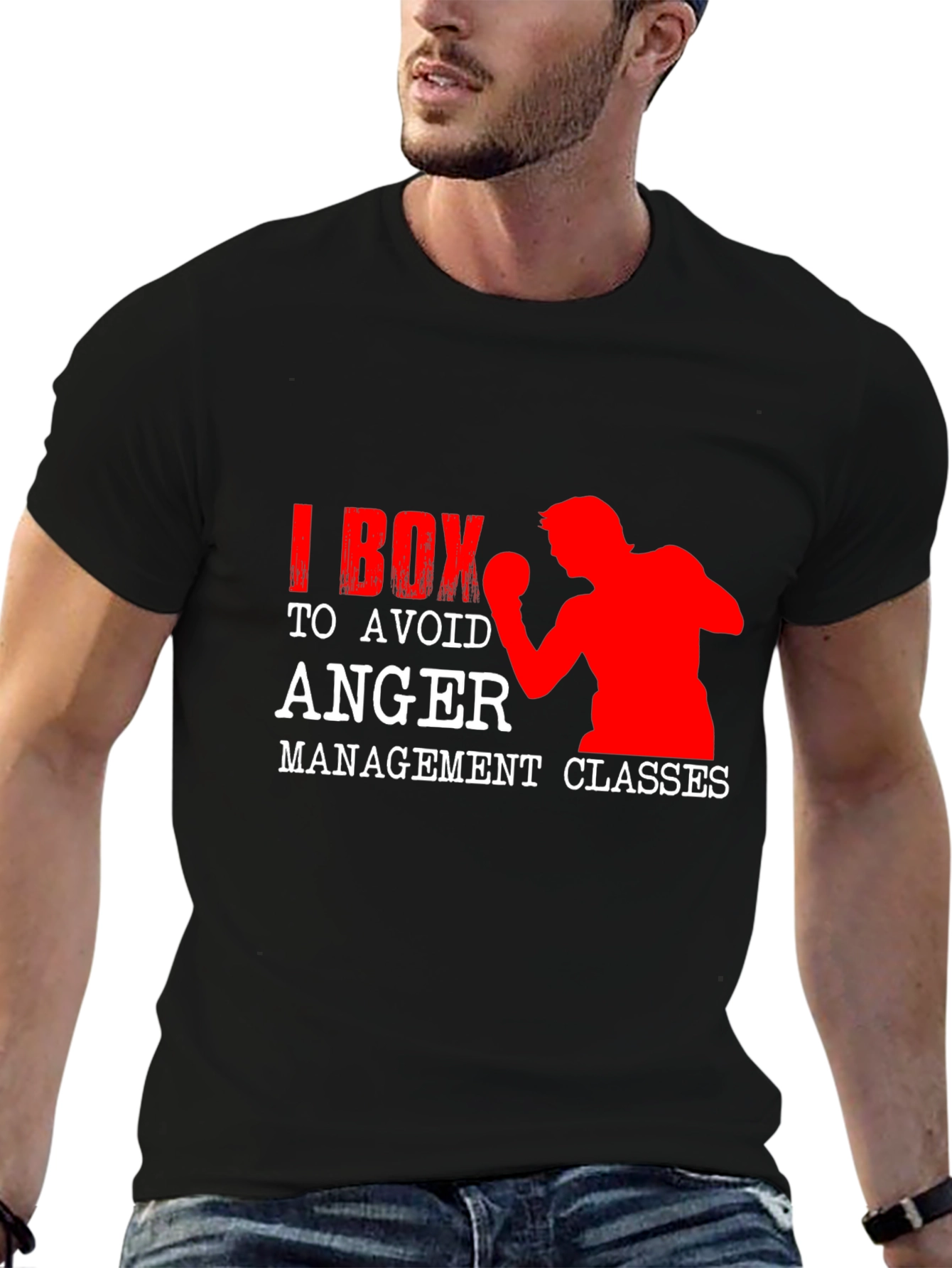 I Box to Avoid Anger Management Classes Black T-Shirt