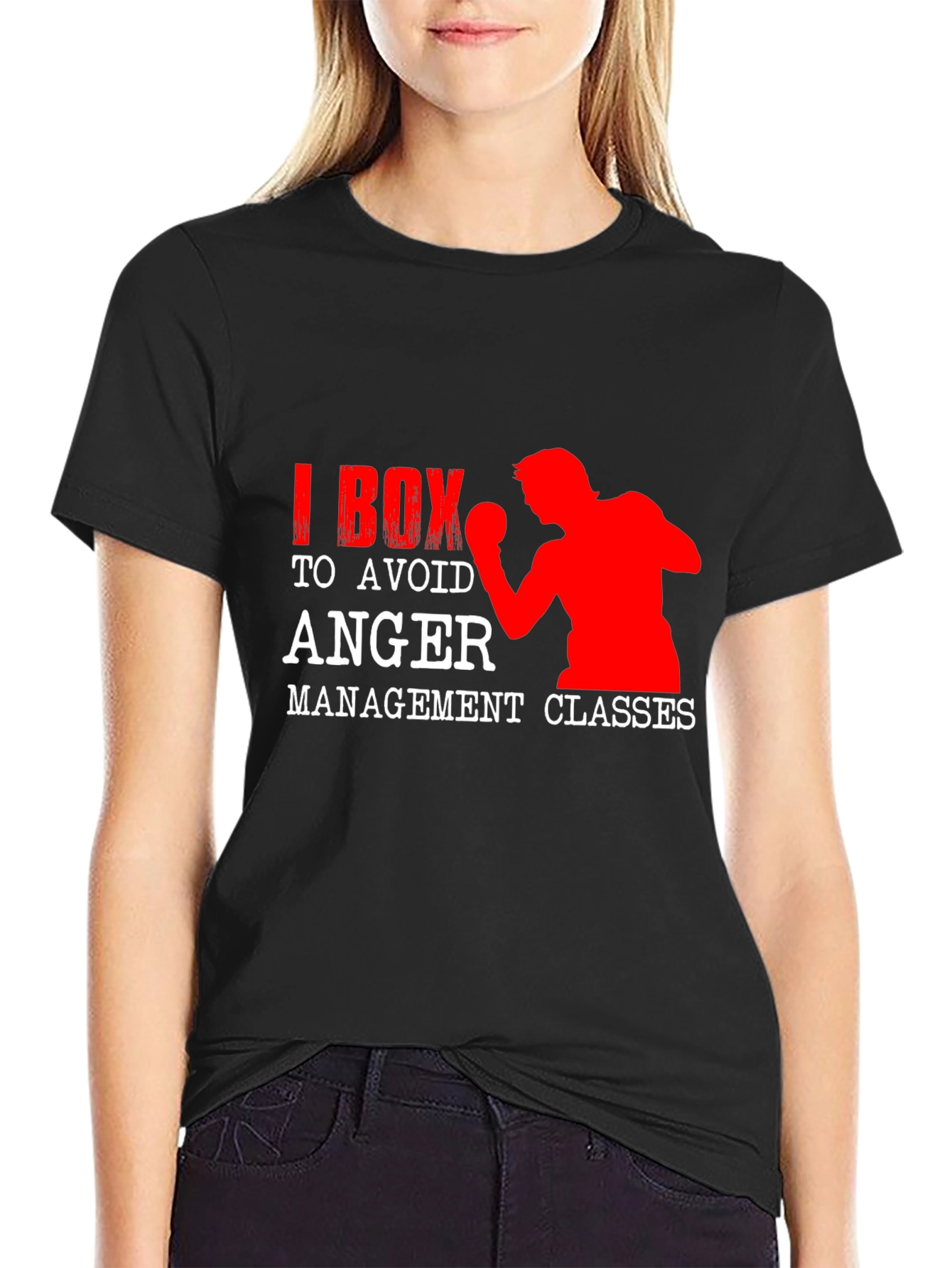 I Box to Avoid Anger Management Classes Black T-Shirt