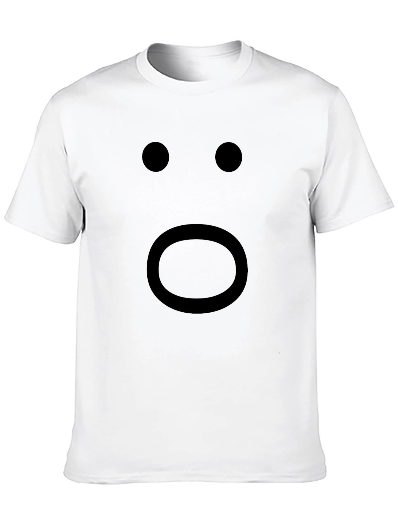 Shocked Face Emoji Graphic T-Shirt - Black