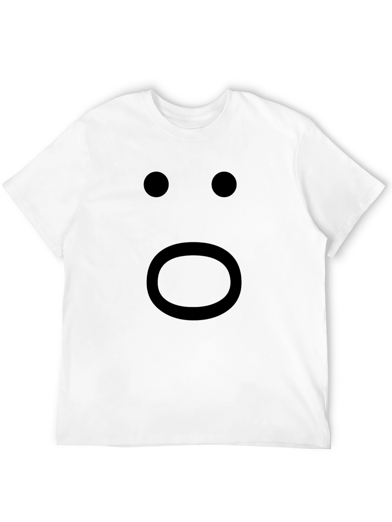 Shocked Face Emoji Graphic T-Shirt - Black