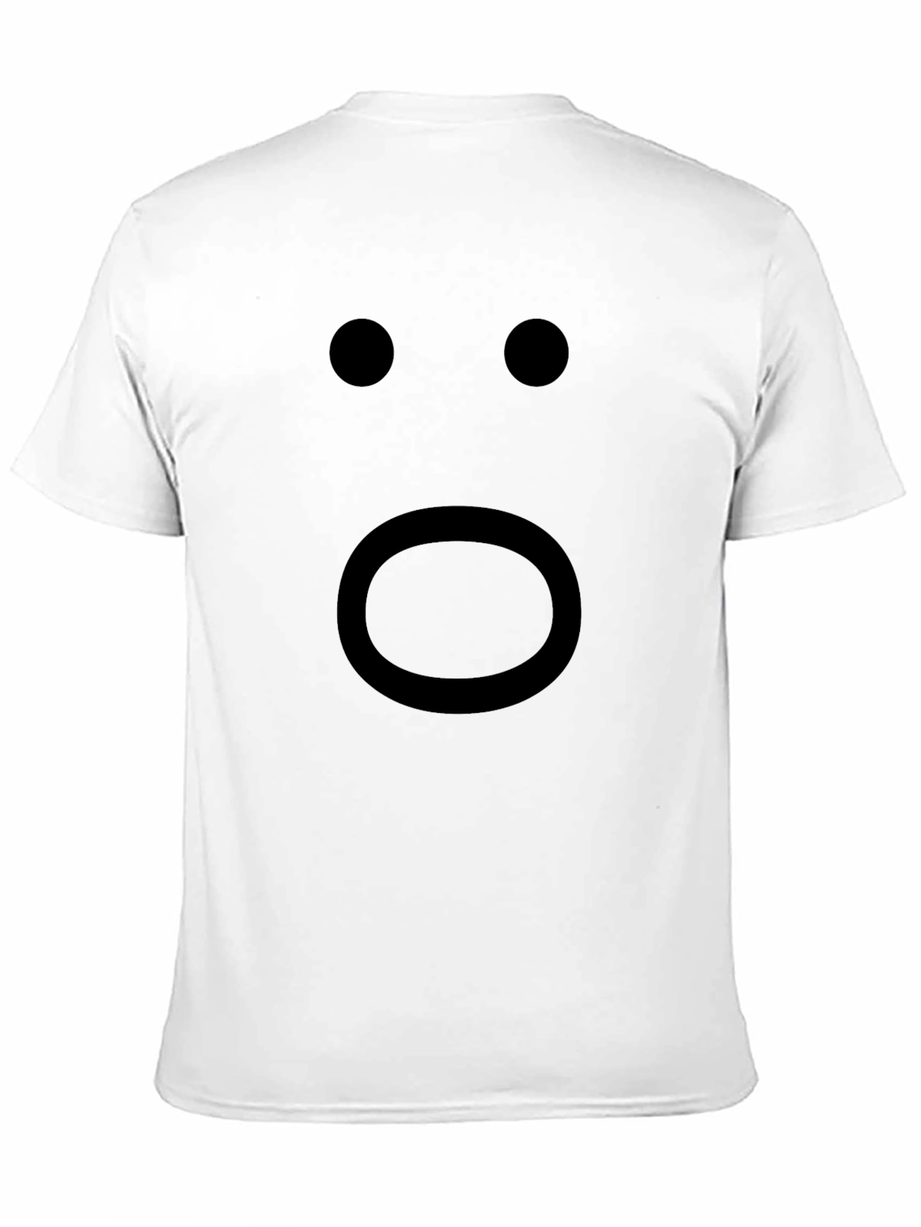Shocked Face Emoji Graphic T-Shirt - Black