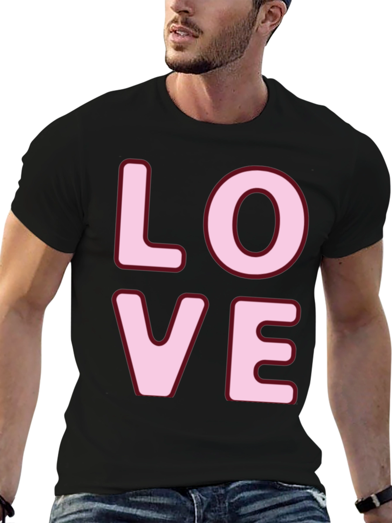 Love Graphic Tee - Black Crew Neck T-Shirt