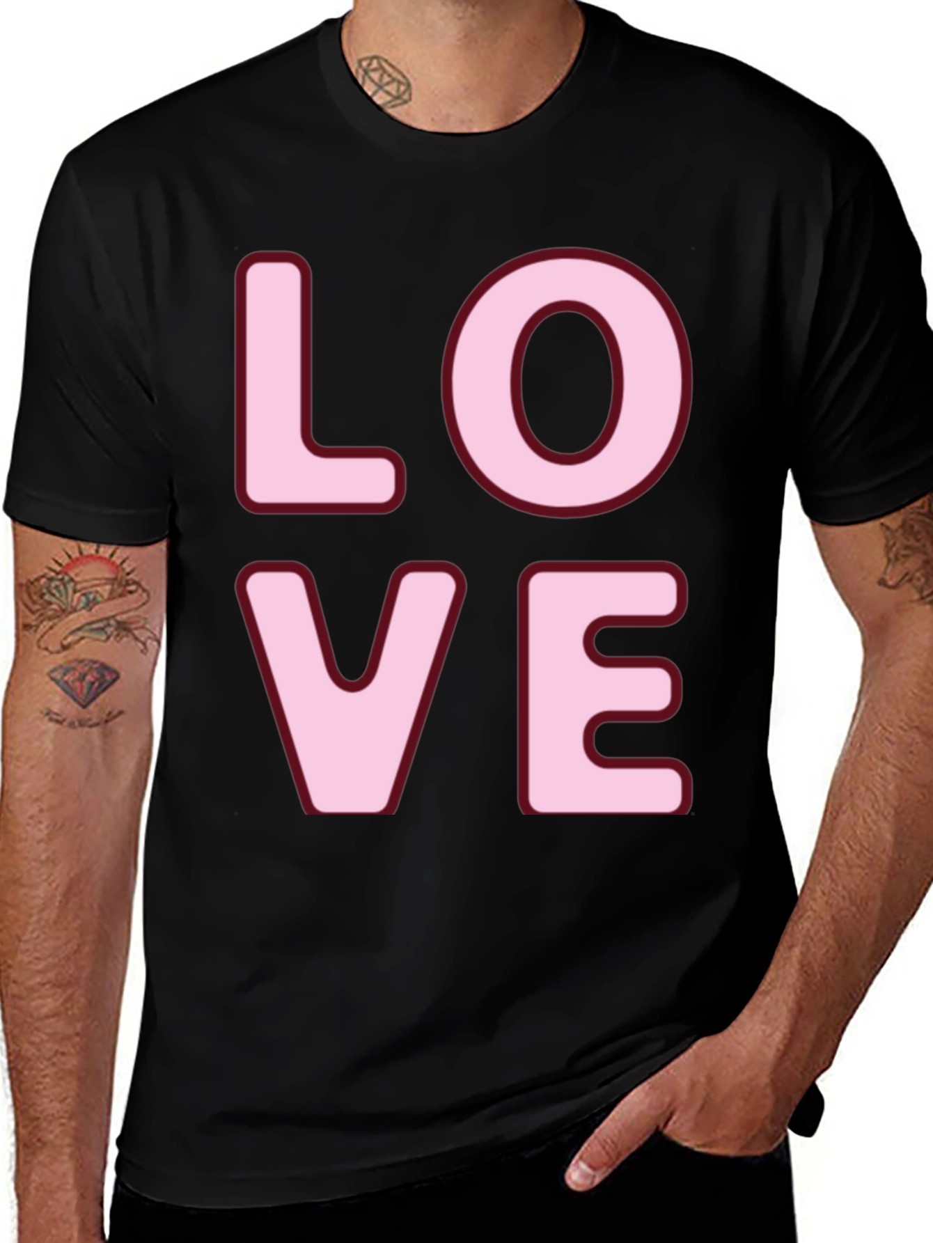 Love Graphic Tee - Black Crew Neck T-Shirt