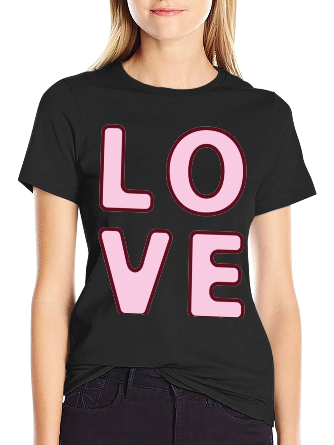 Love Graphic Tee - Black Crew Neck T-Shirt