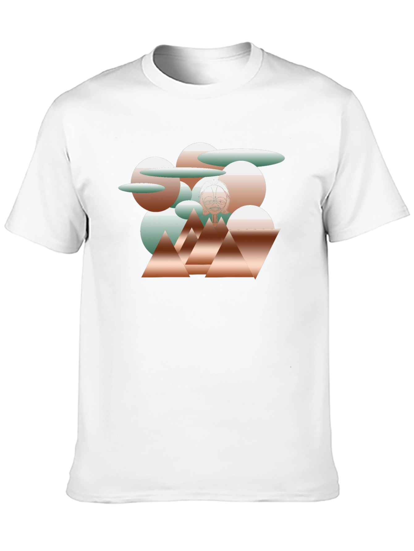 Abstract Geometric Print Black T-Shirt