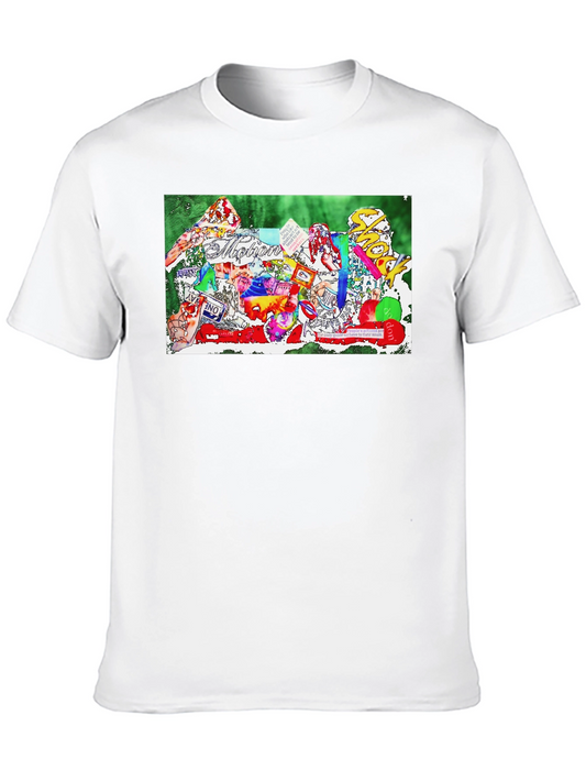 Artistic Collage Print Black T-Shirt