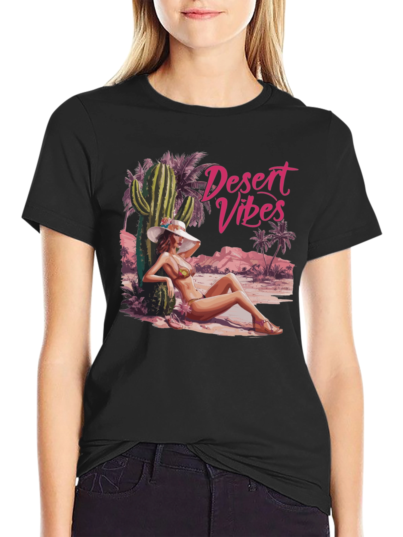 Desert Vibes T-Shirt - Black Graphic Tee
