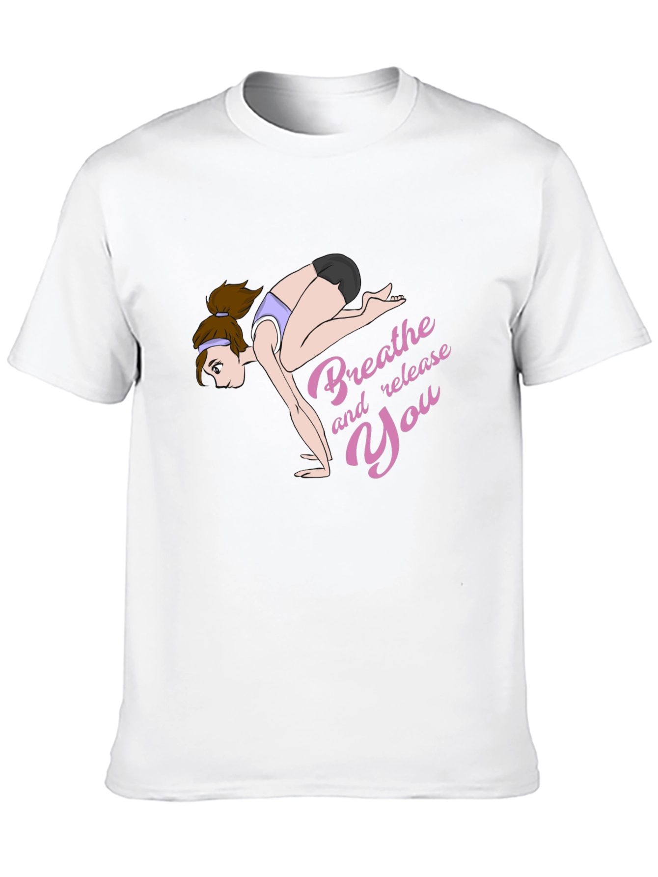 Breathe and Release You Yoga Graphic Black T-Shirt