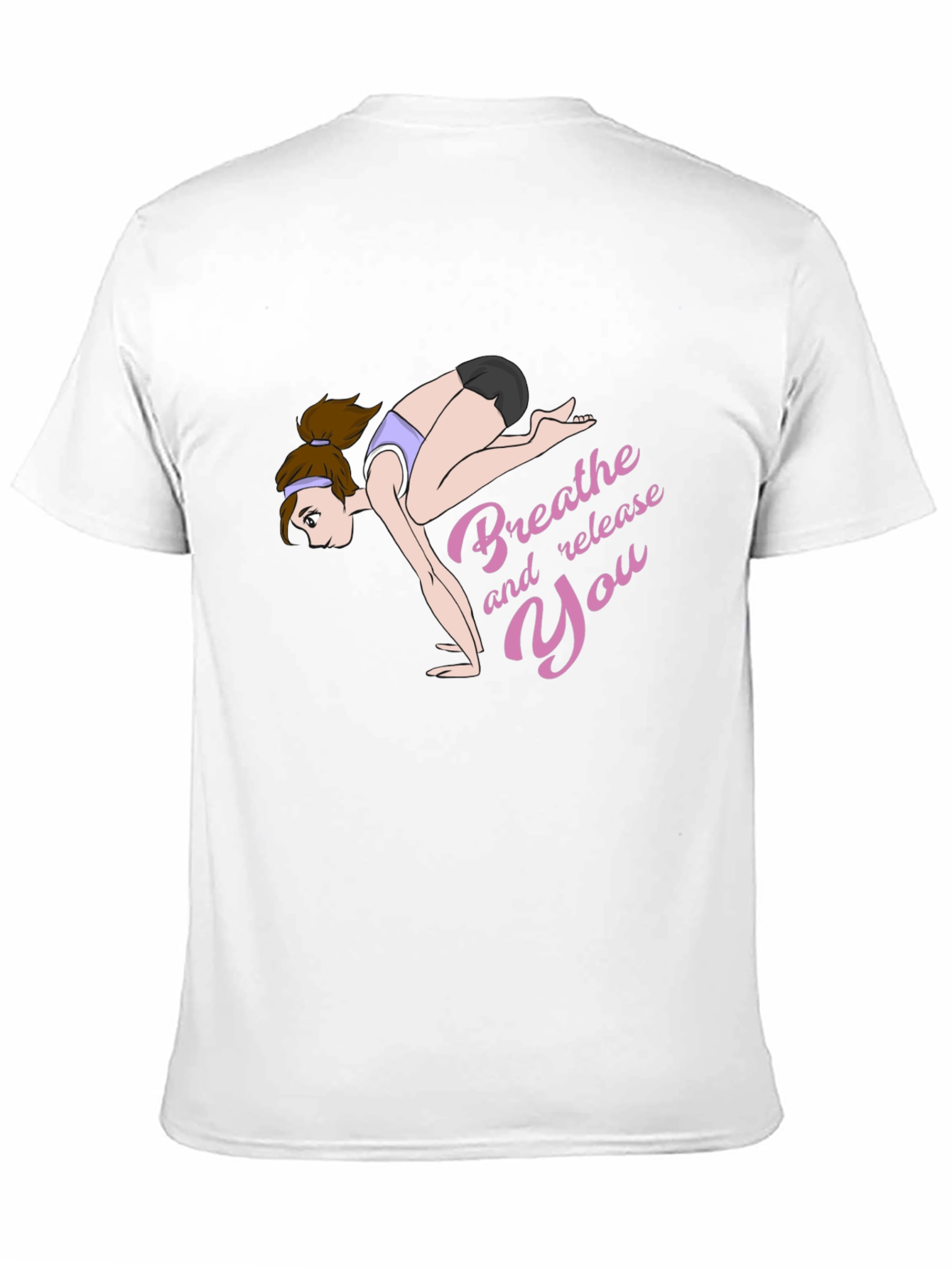 Breathe and Release You Yoga Graphic Black T-Shirt