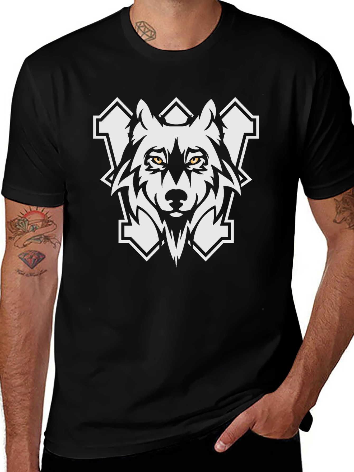 Black Wolf Graphic Tee - Fierce Style