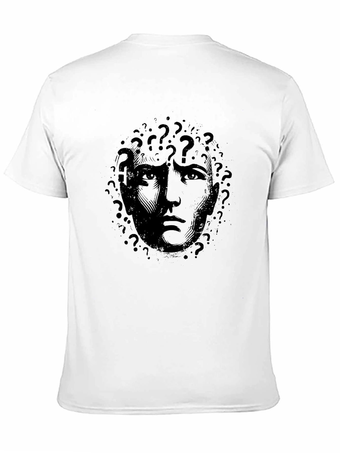 Intriguing Man Question Mark Graphic Black T-Shirt