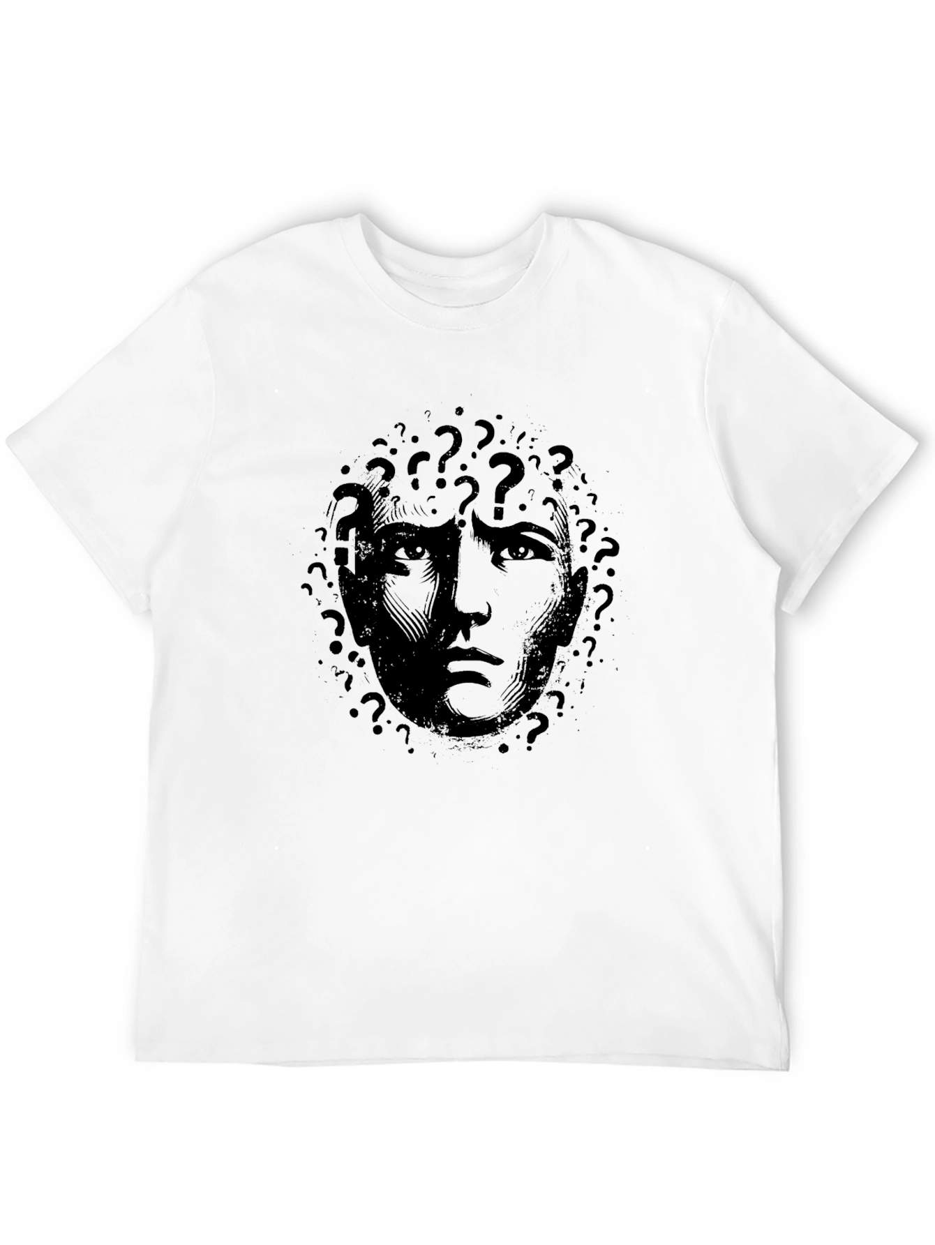 Intriguing Man Question Mark Graphic Black T-Shirt