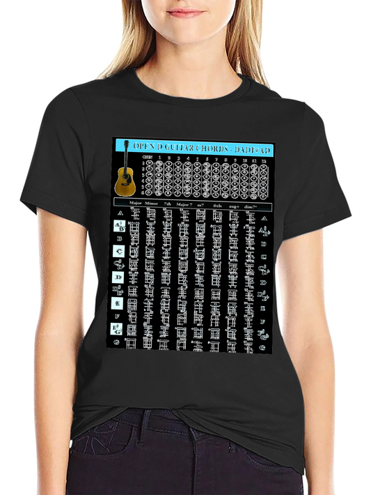 Guitar Chords T-Shirt - Open D Tuning DADF#AD