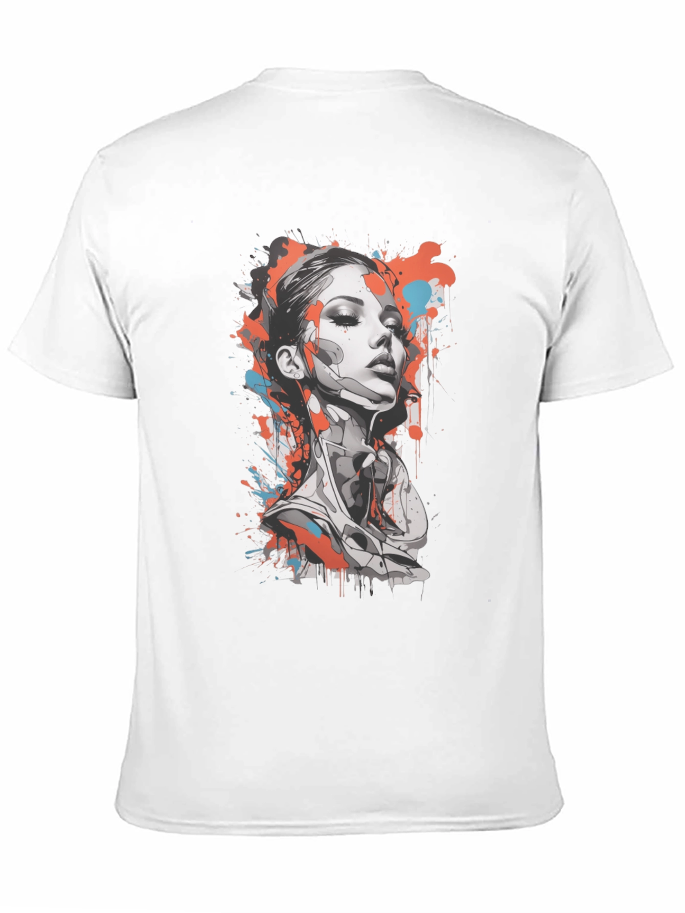 Abstract Woman Graphic Tee - Stylish Black T-Shirt