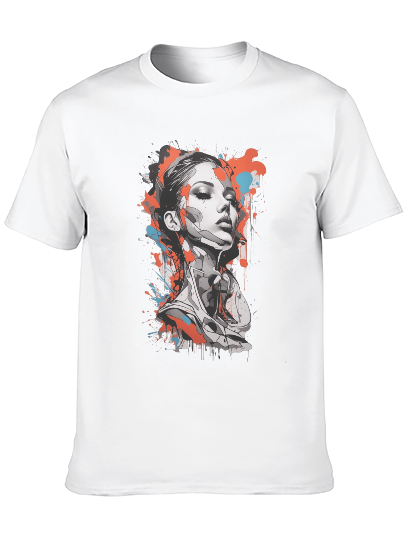 Abstract Woman Graphic Tee - Stylish Black T-Shirt