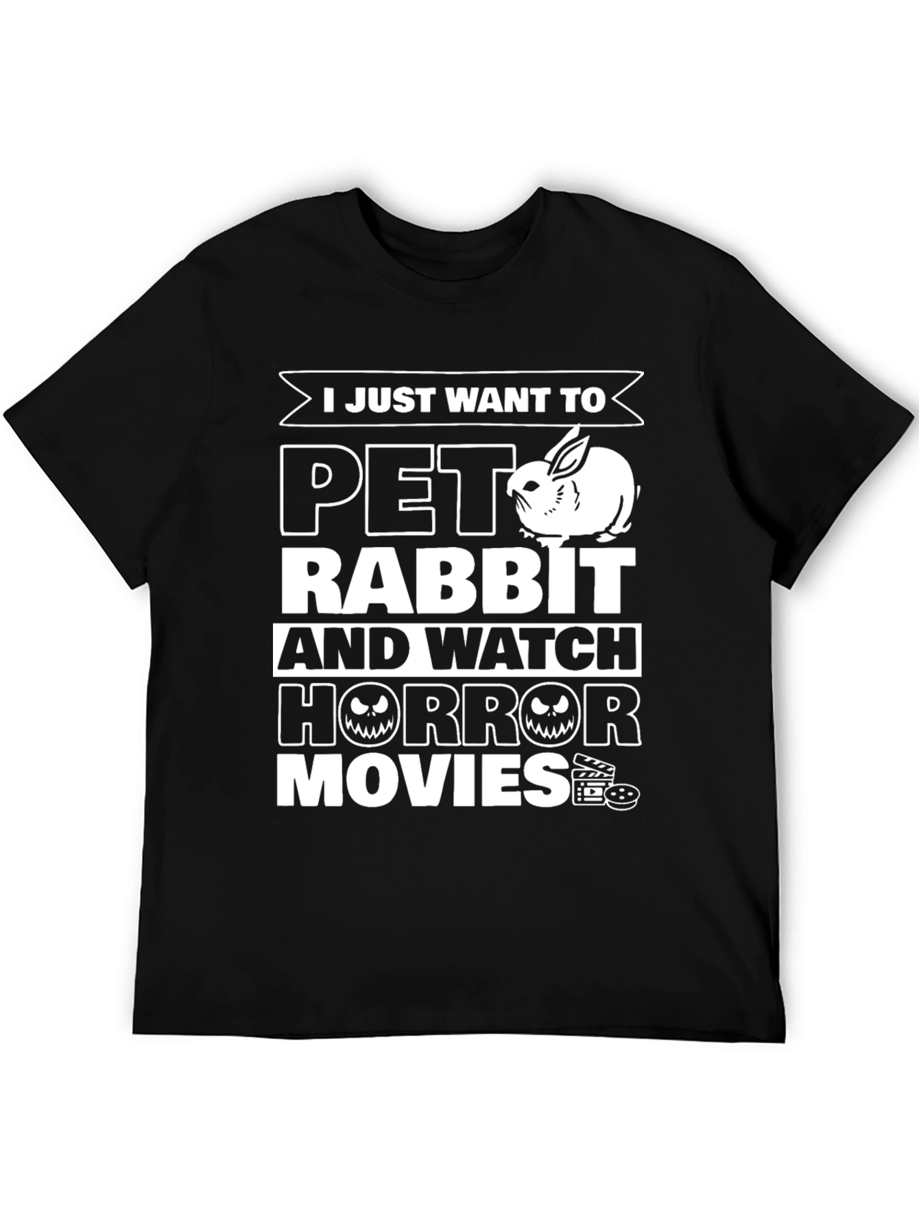 Pet Rabbit and Horror Movies Graphic T-Shirt