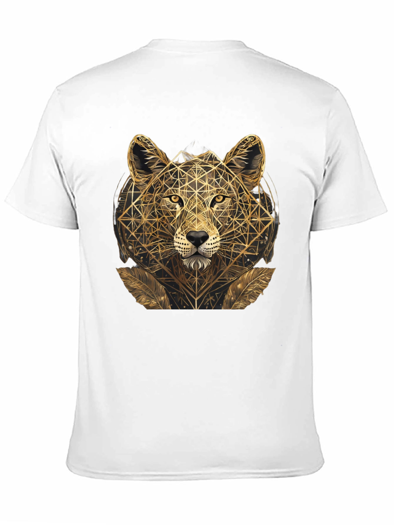 Geometric Leopard Graphic Tee - Black