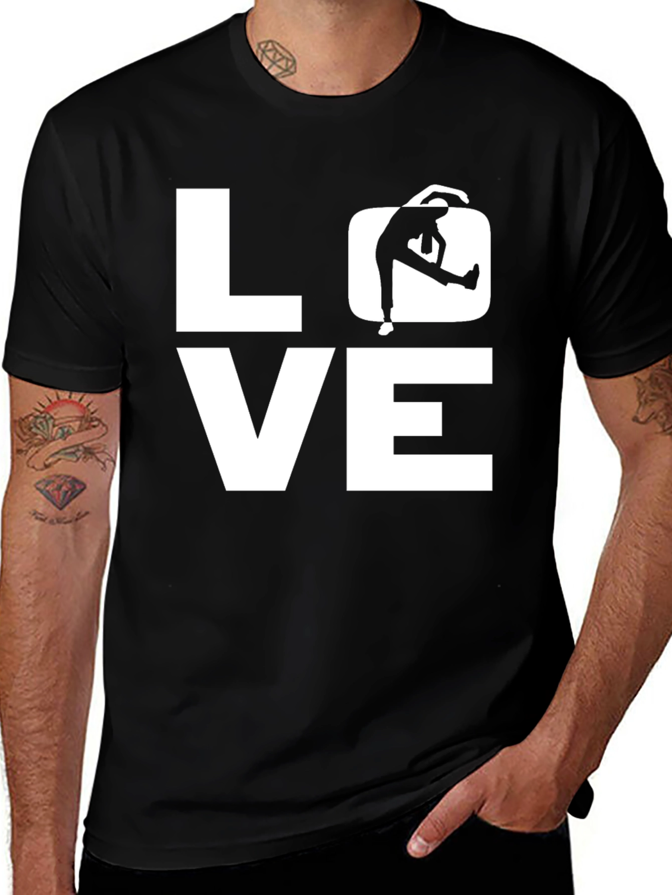 LOVE Yoga Black Graphic T-Shirt