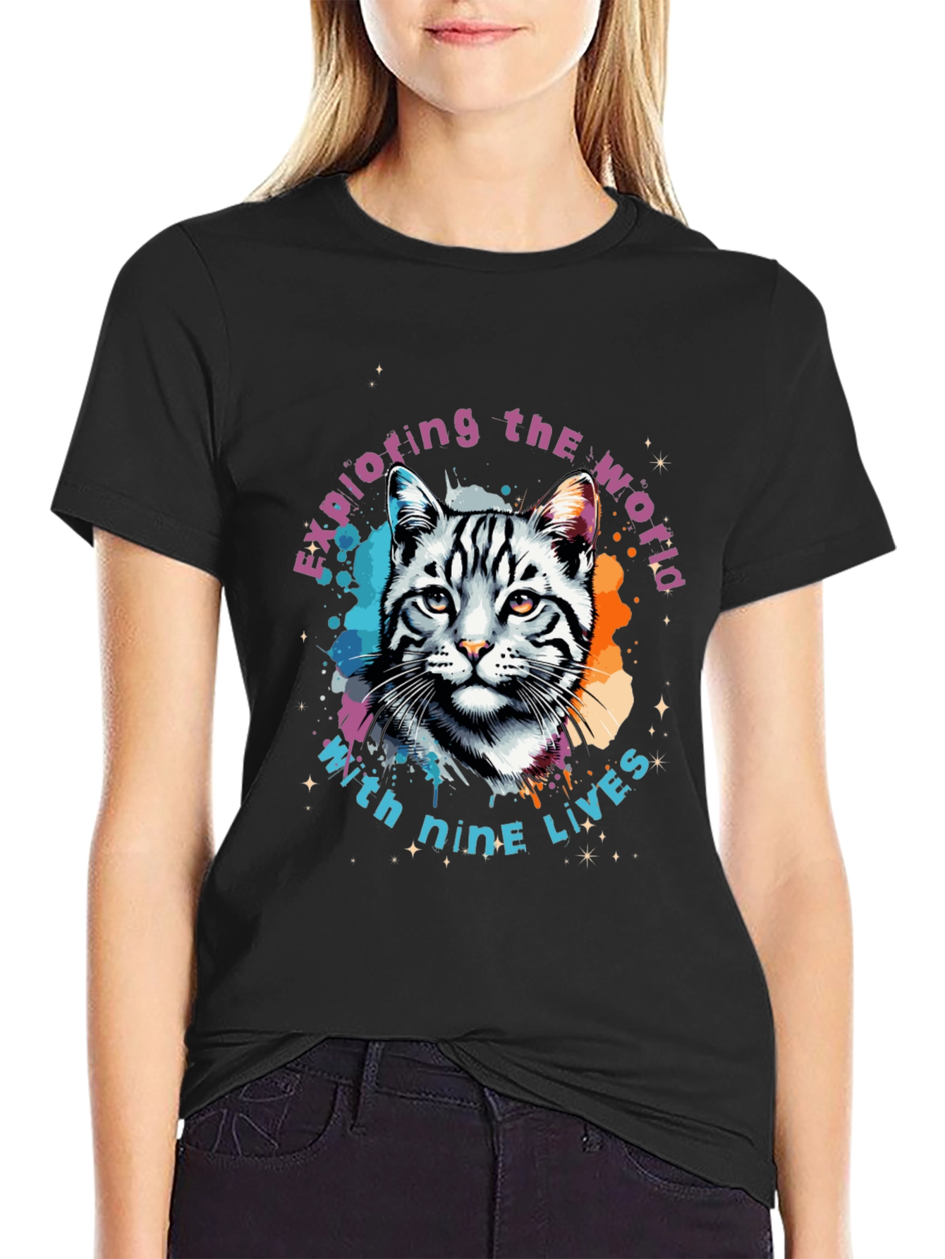 Exploring Cat T-Shirt - Nine Lives Adventure