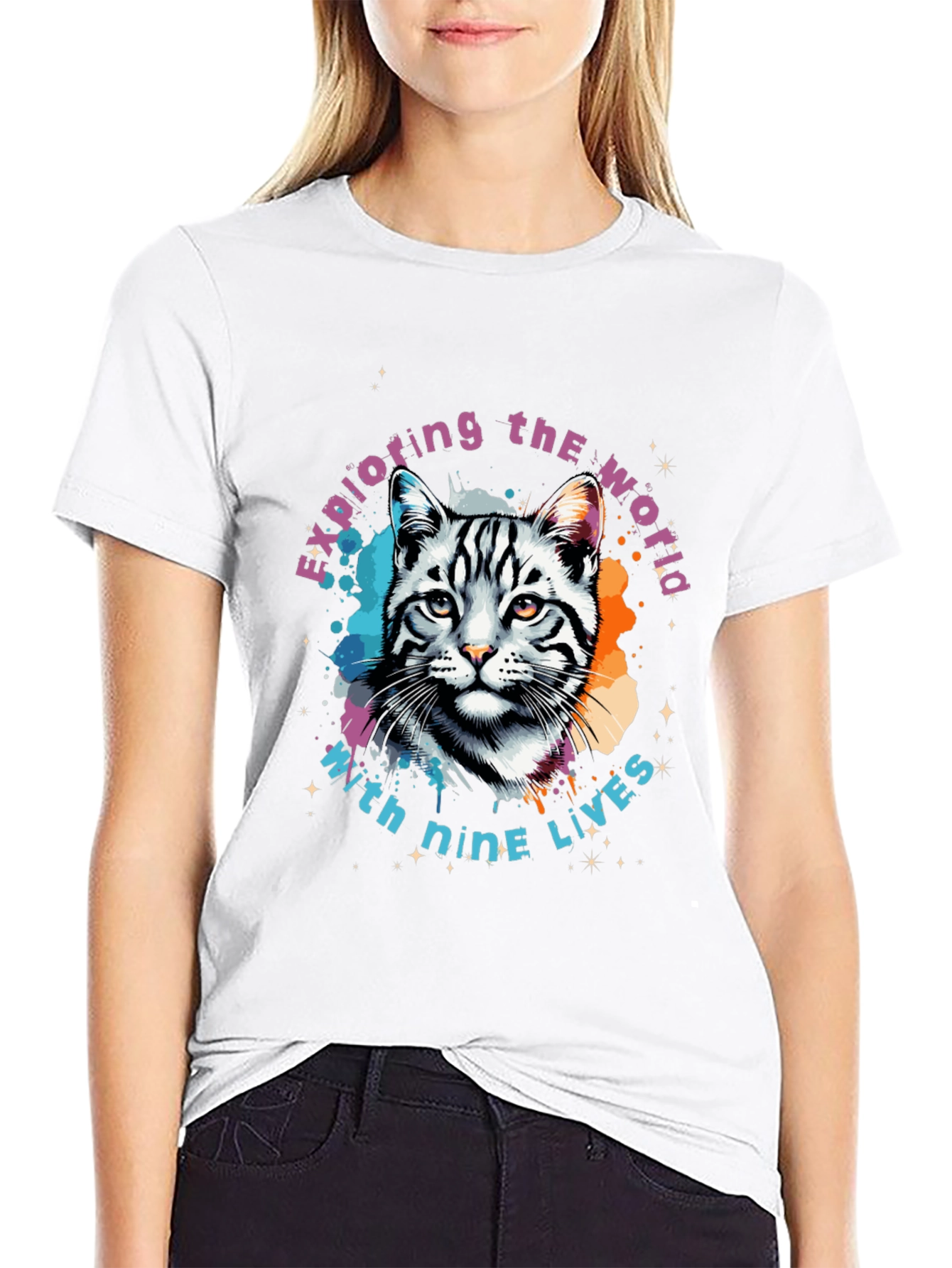 Exploring Cat T-Shirt - Nine Lives Adventure