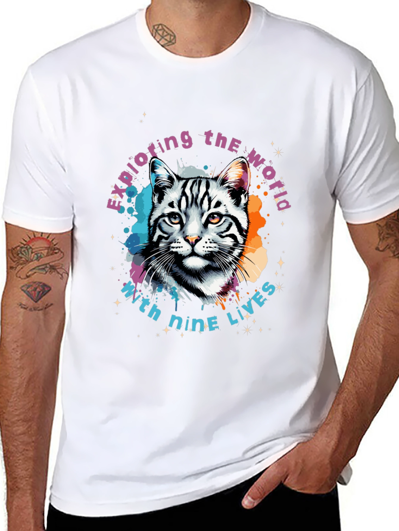 Exploring Cat T-Shirt - Nine Lives Adventure