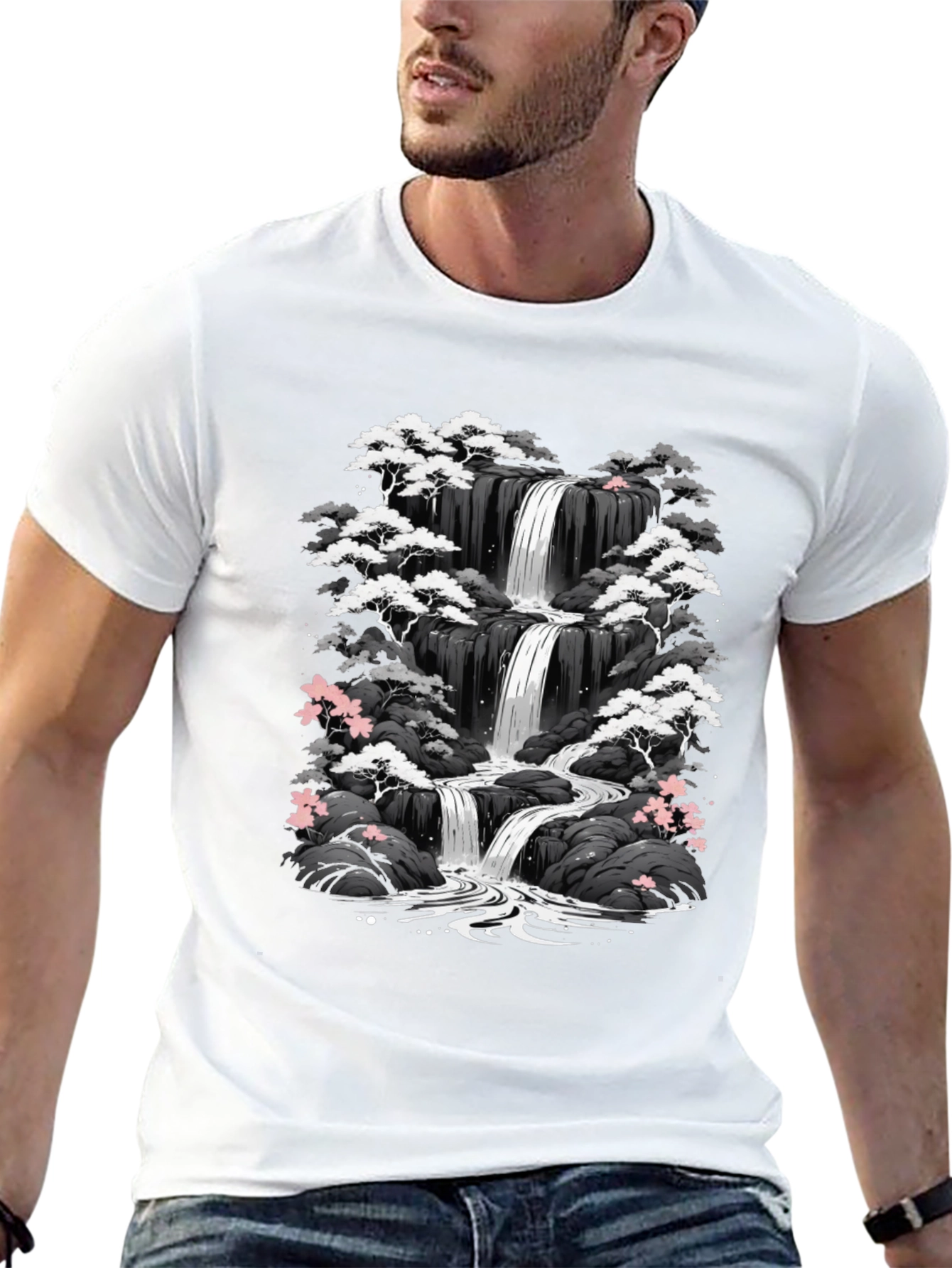 Waterfall Graphic Tee - Black