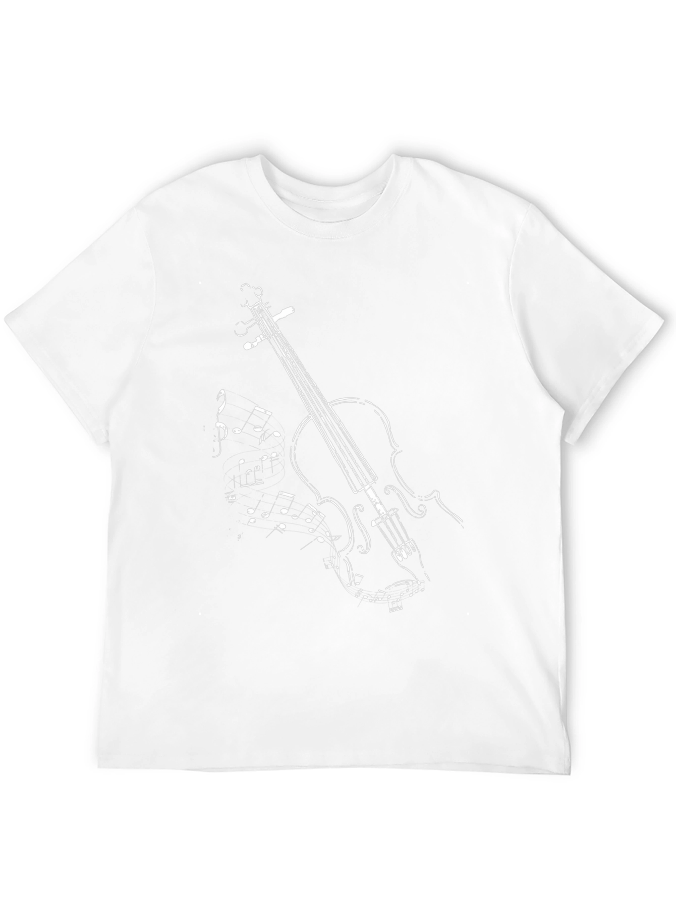 Violin Music Graphic Tee - Black Cotton T-Shirt