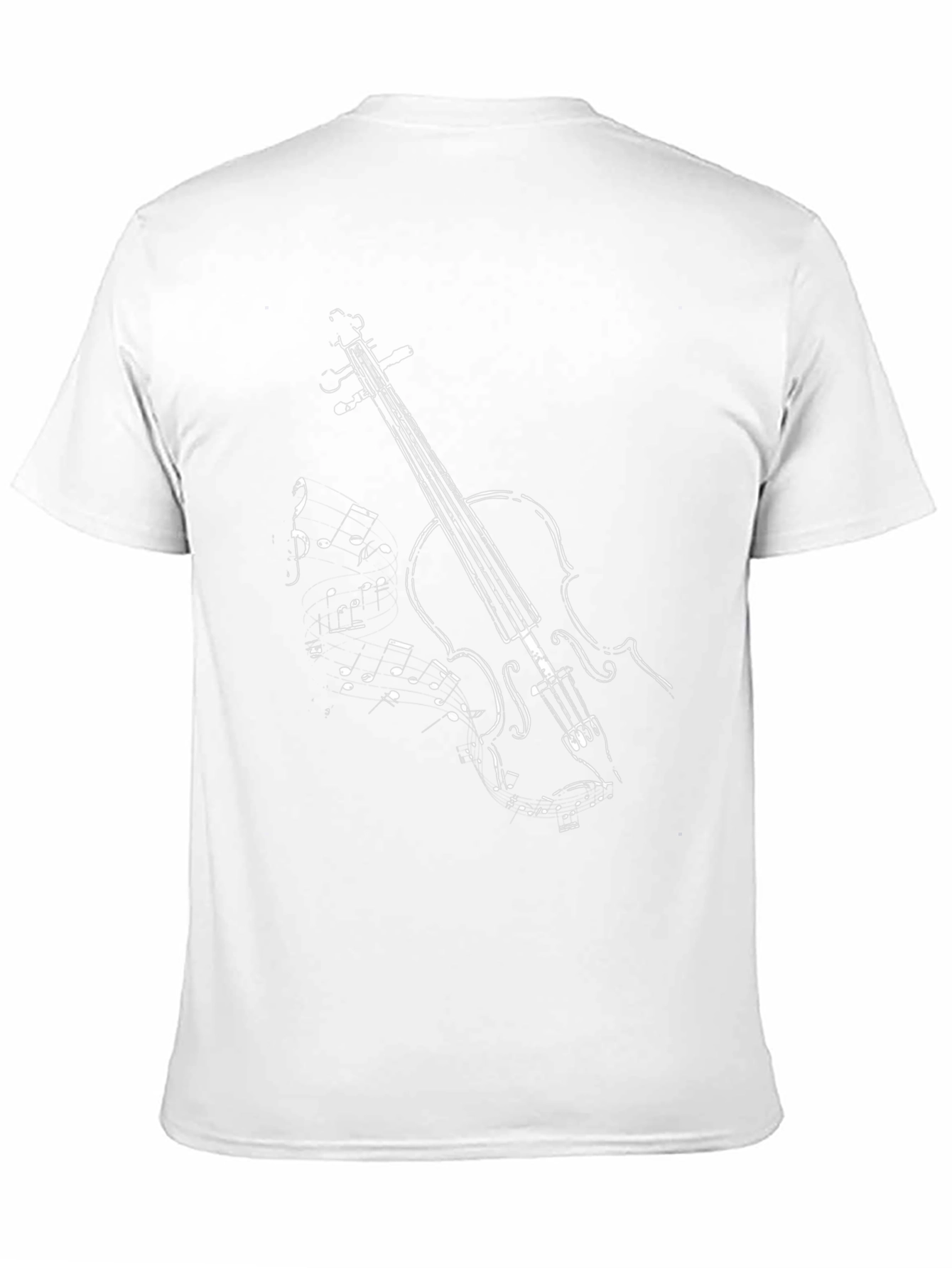 Violin Music Graphic Tee - Black Cotton T-Shirt