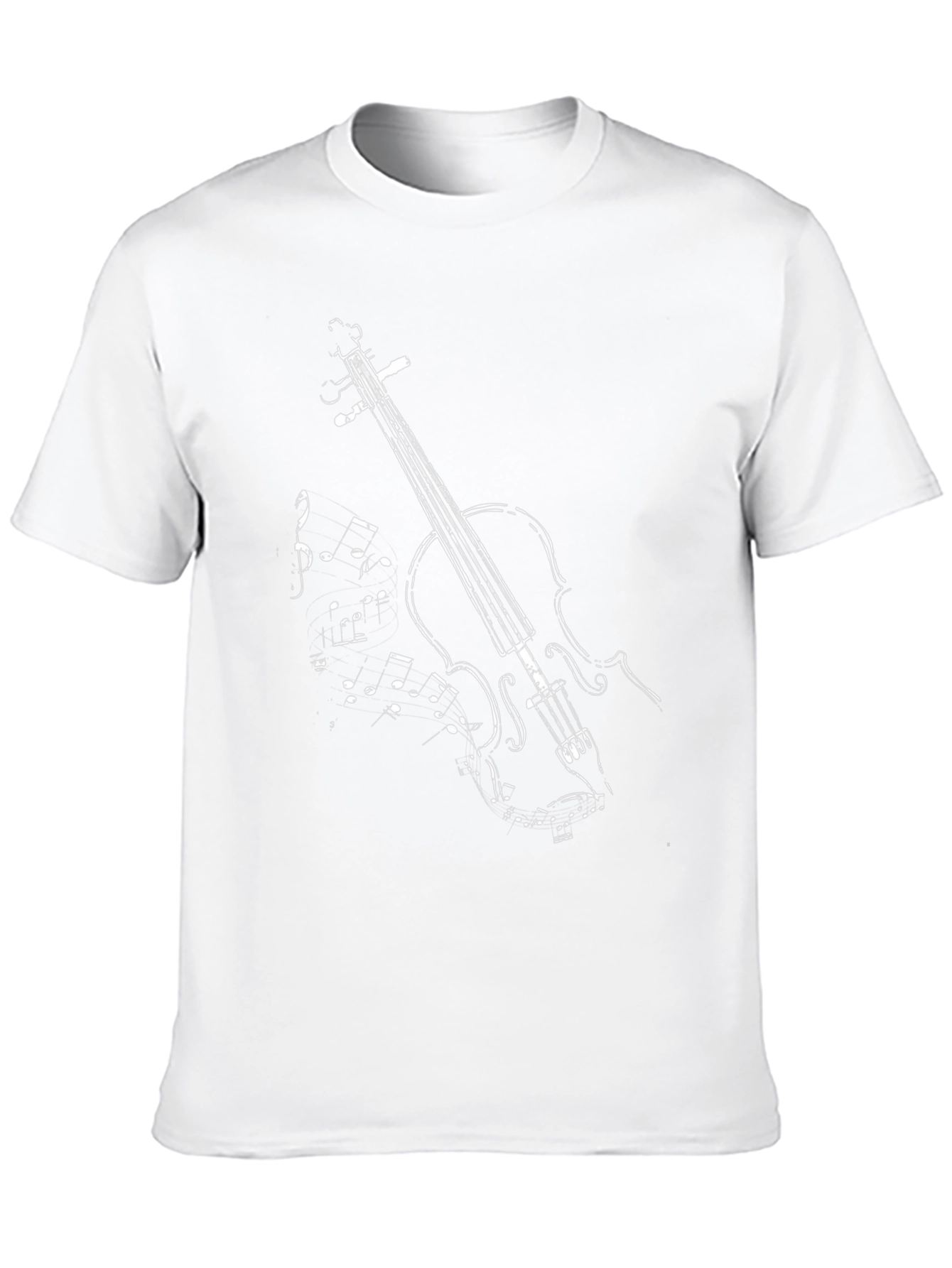 Violin Music Graphic Tee - Black Cotton T-Shirt