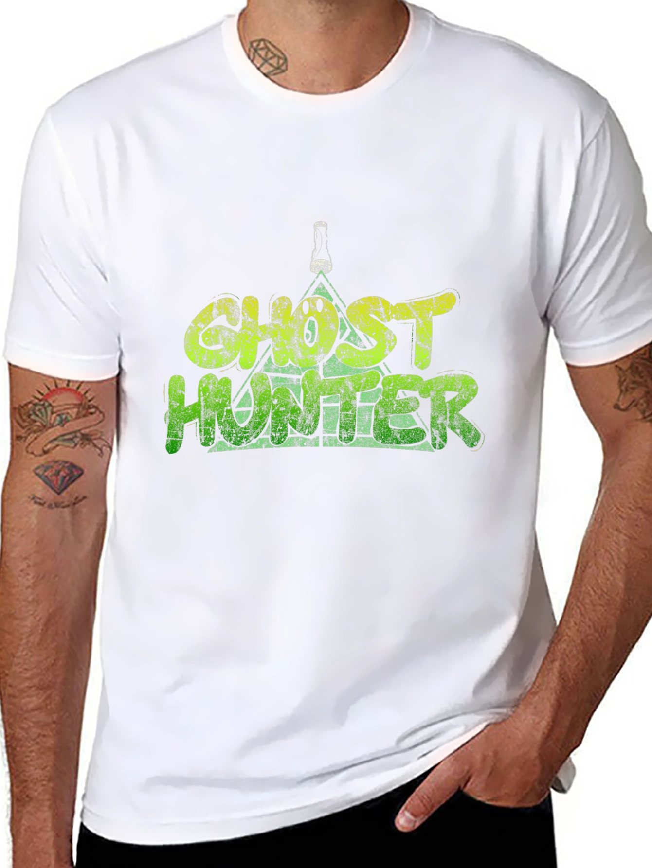 Ghost Hunter Graphic T-Shirt - Black