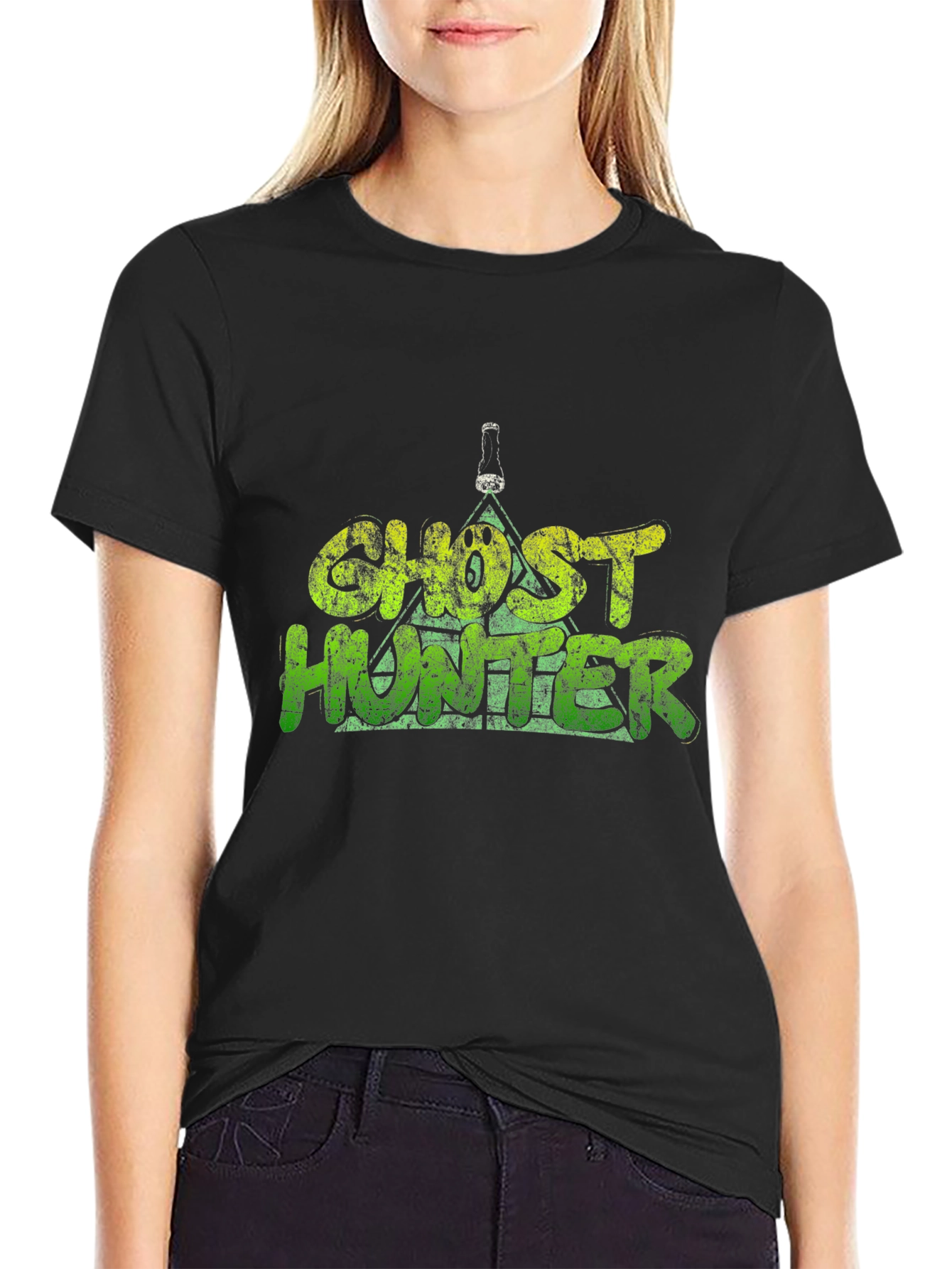 Ghost Hunter Graphic T-Shirt - Black