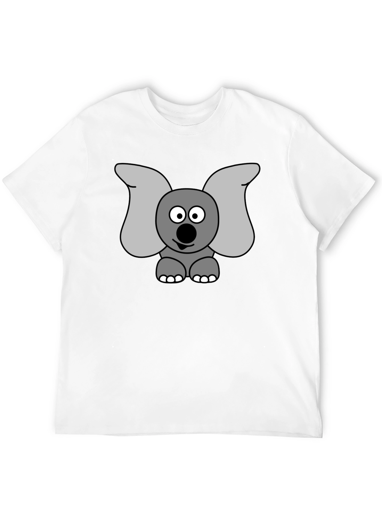 Elephant Graphic Tee - Black Cotton Shirt