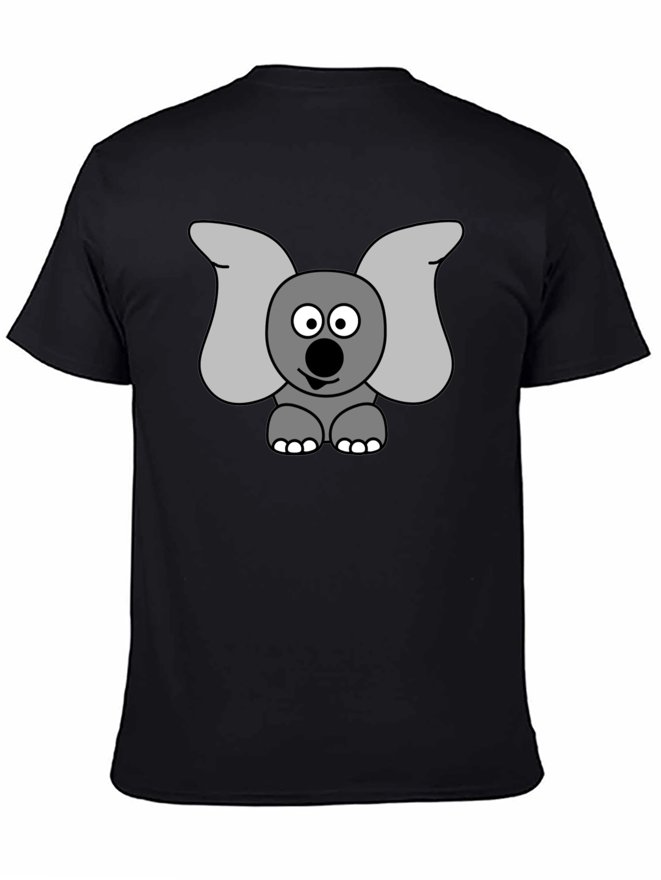 Elephant Graphic Tee - Black Cotton Shirt
