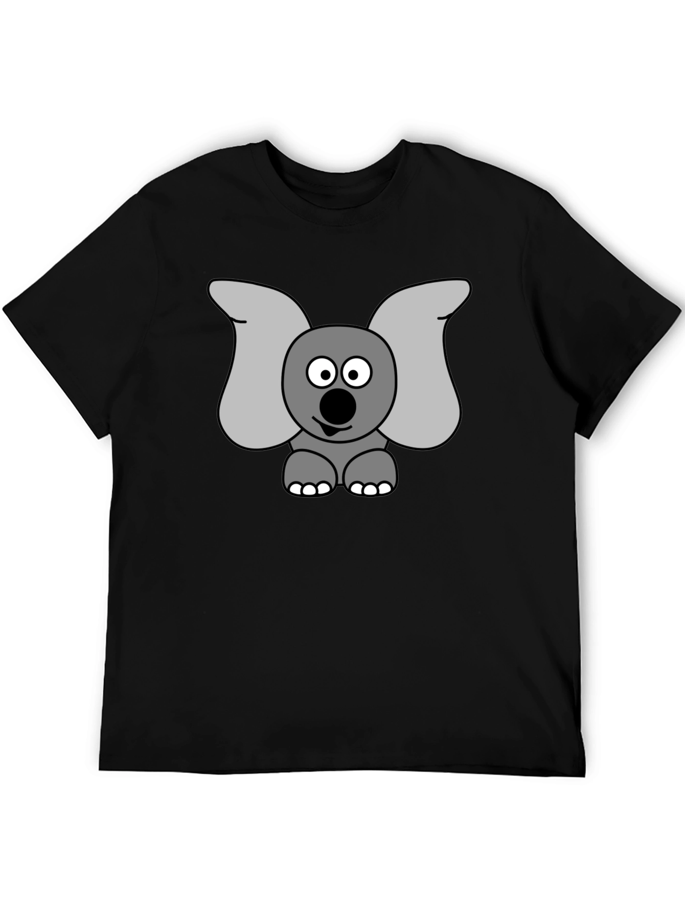 Elephant Graphic Tee - Black Cotton Shirt