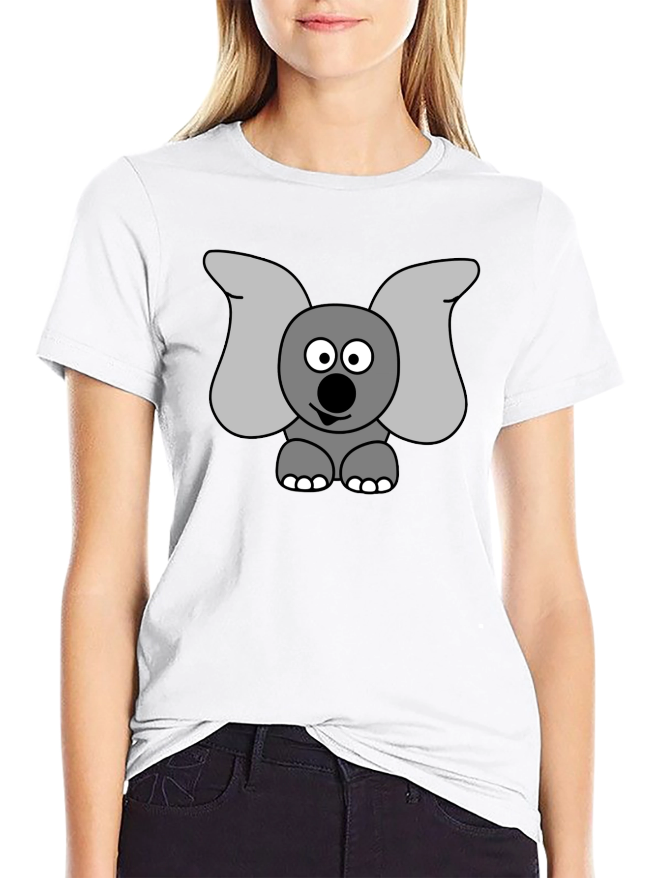 Elephant Graphic Tee - Black Cotton Shirt