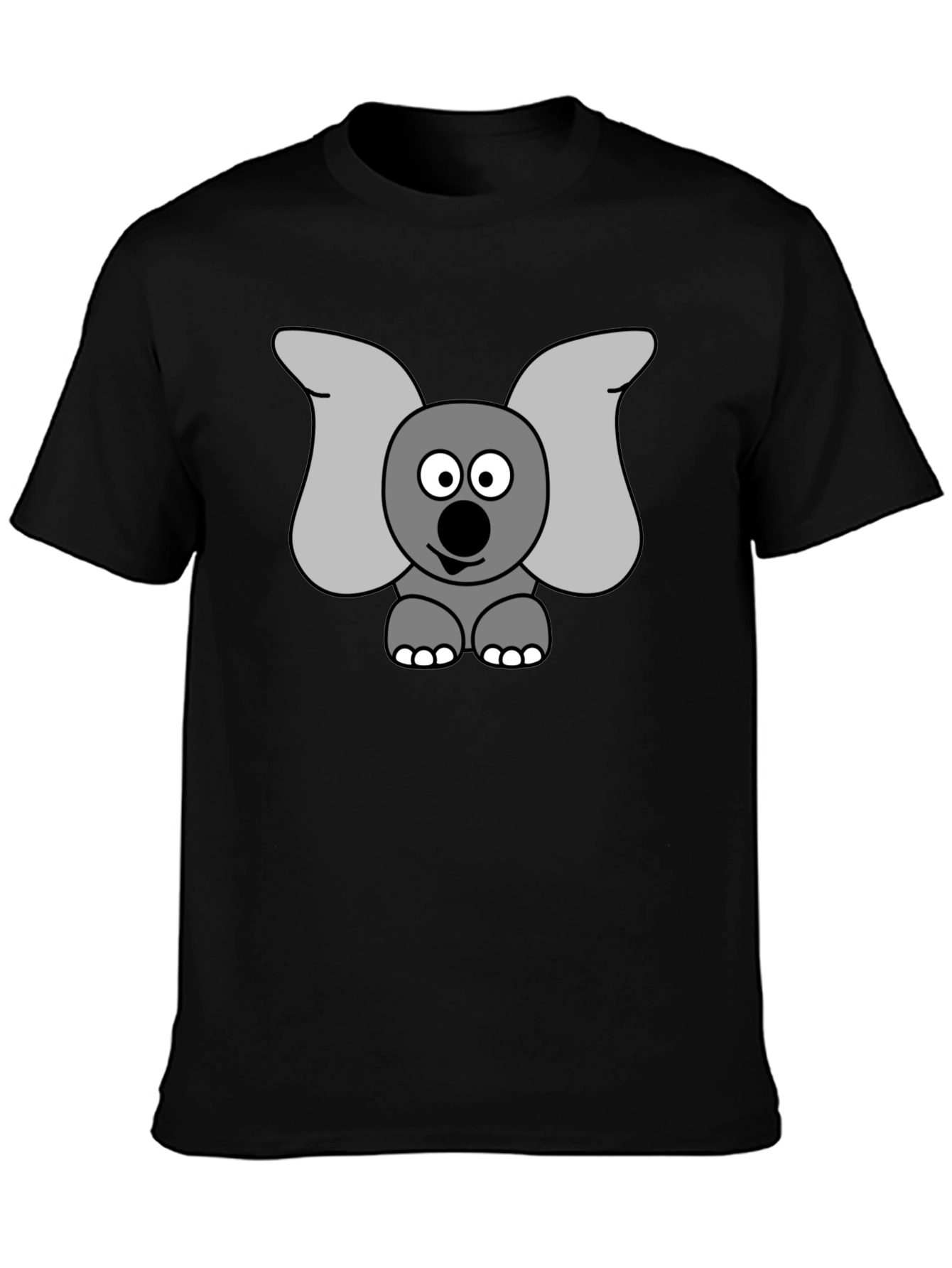 Elephant Graphic Tee - Black Cotton Shirt