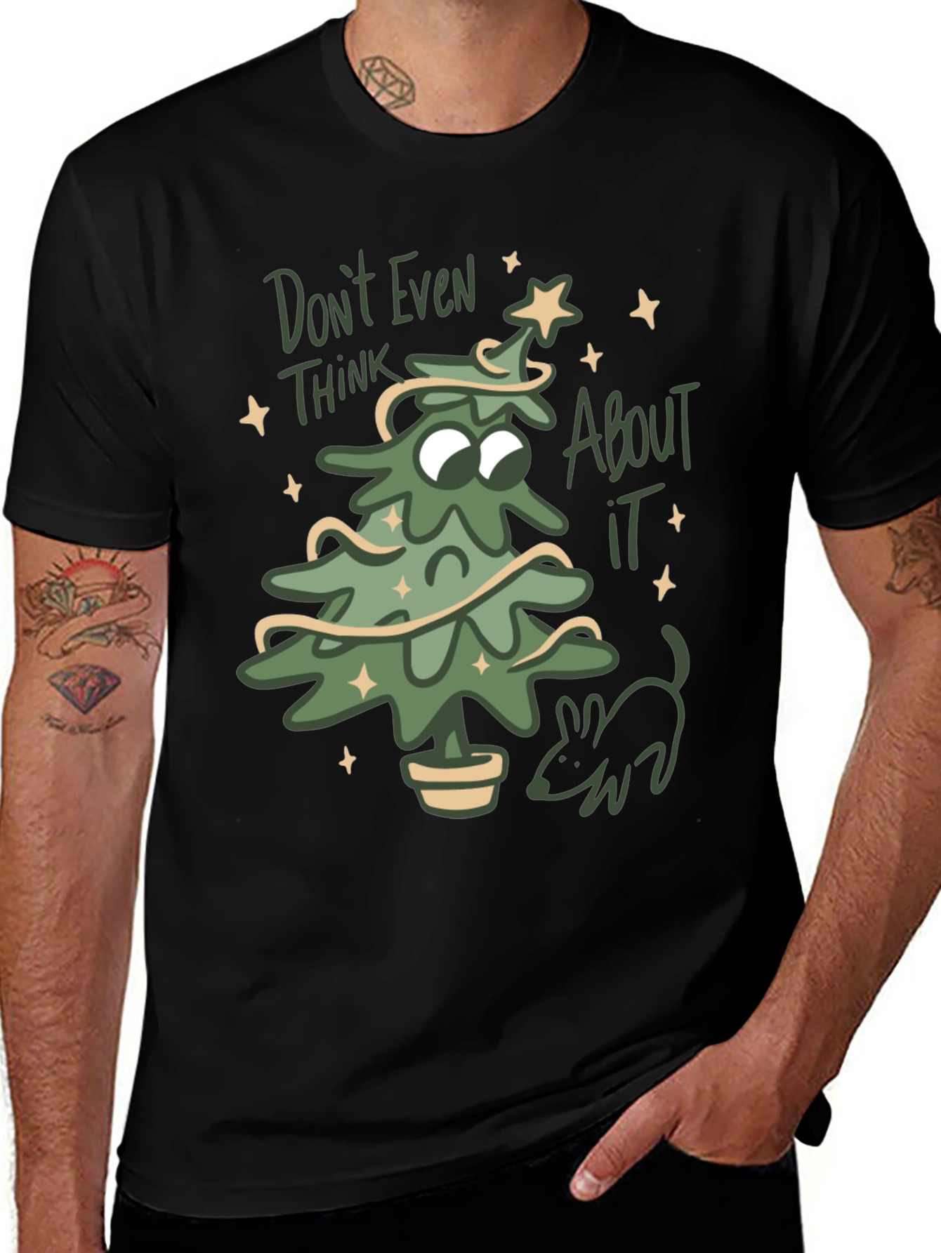 Dont Even Think About It Christmas Tree T-Shirt