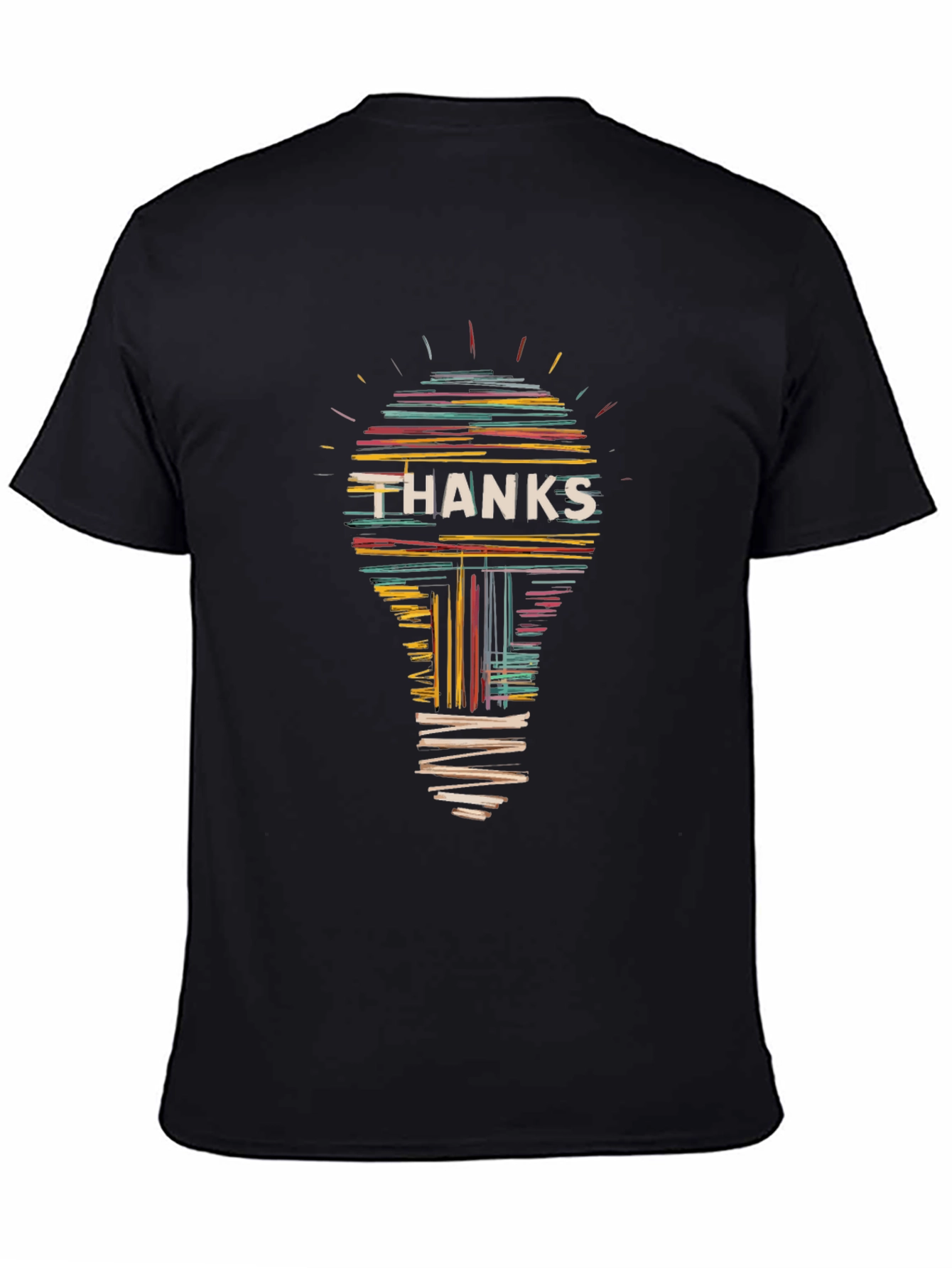 Thanks Lightbulb Graphic Tee - Black Cotton T-Shirt