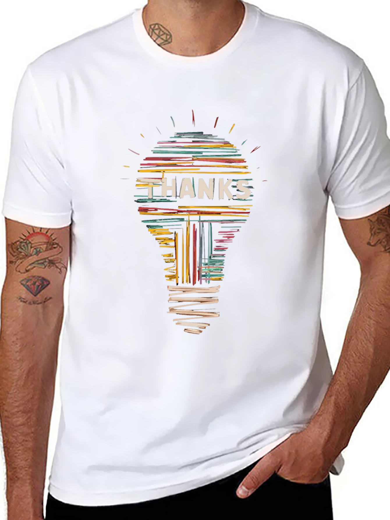 Thanks Lightbulb Graphic Tee - Black Cotton T-Shirt
