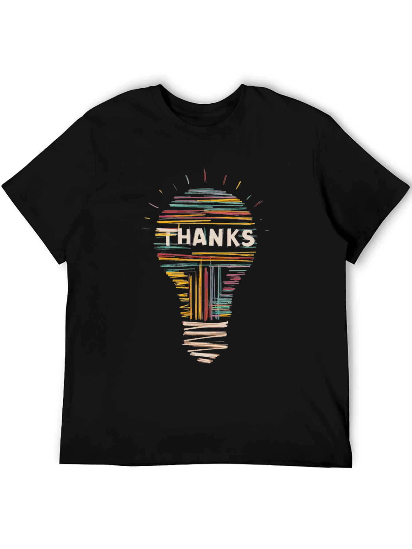 Thanks Lightbulb Graphic Tee - Black Cotton T-Shirt