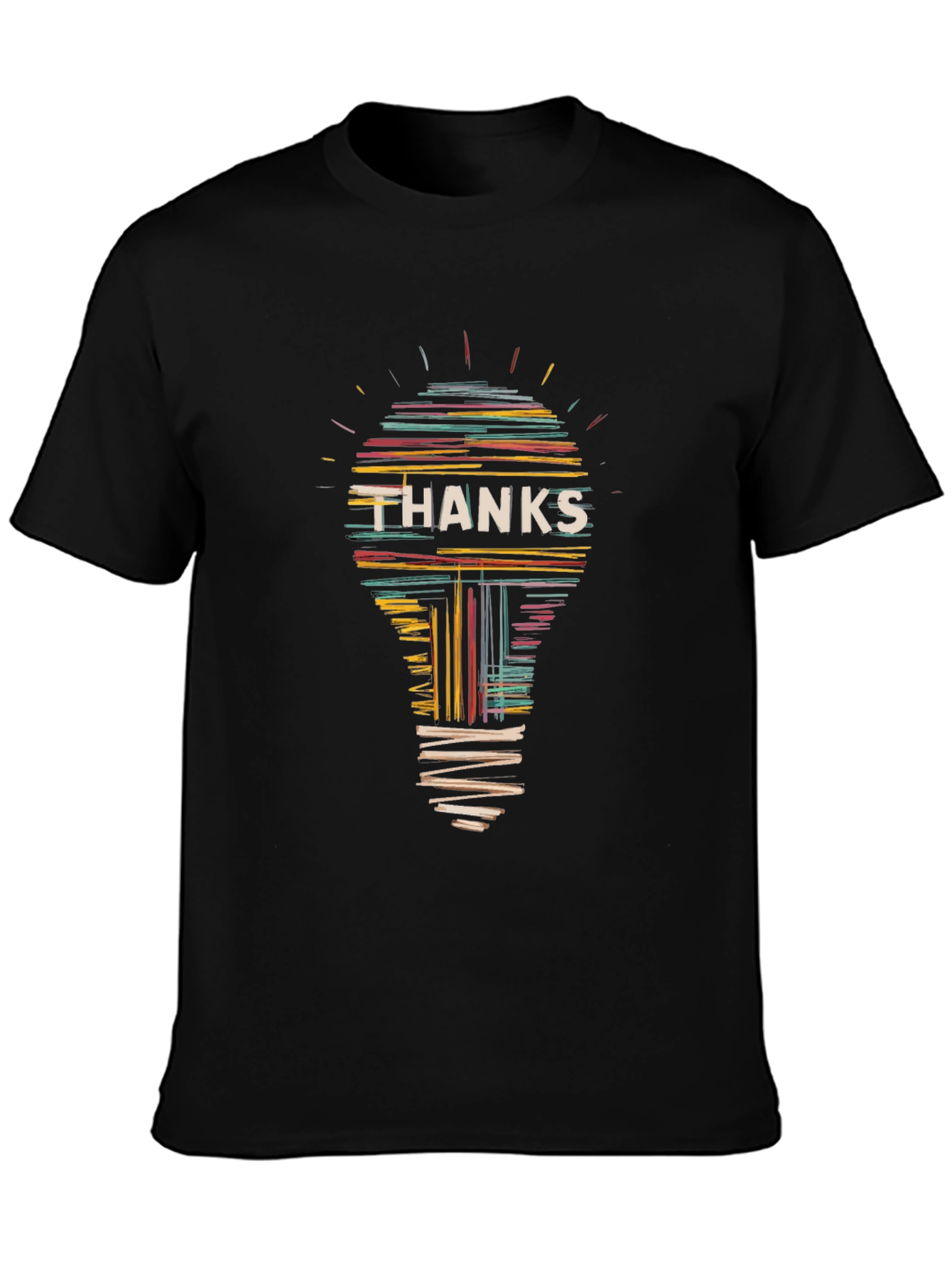 Thanks Lightbulb Graphic Tee - Black Cotton T-Shirt