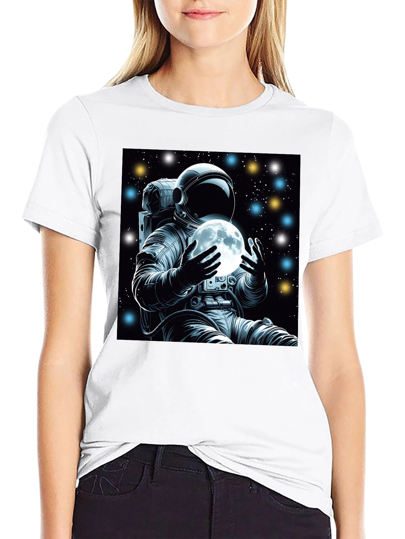Astronaut Moon Graphic Tee - Space Explorer Shirt