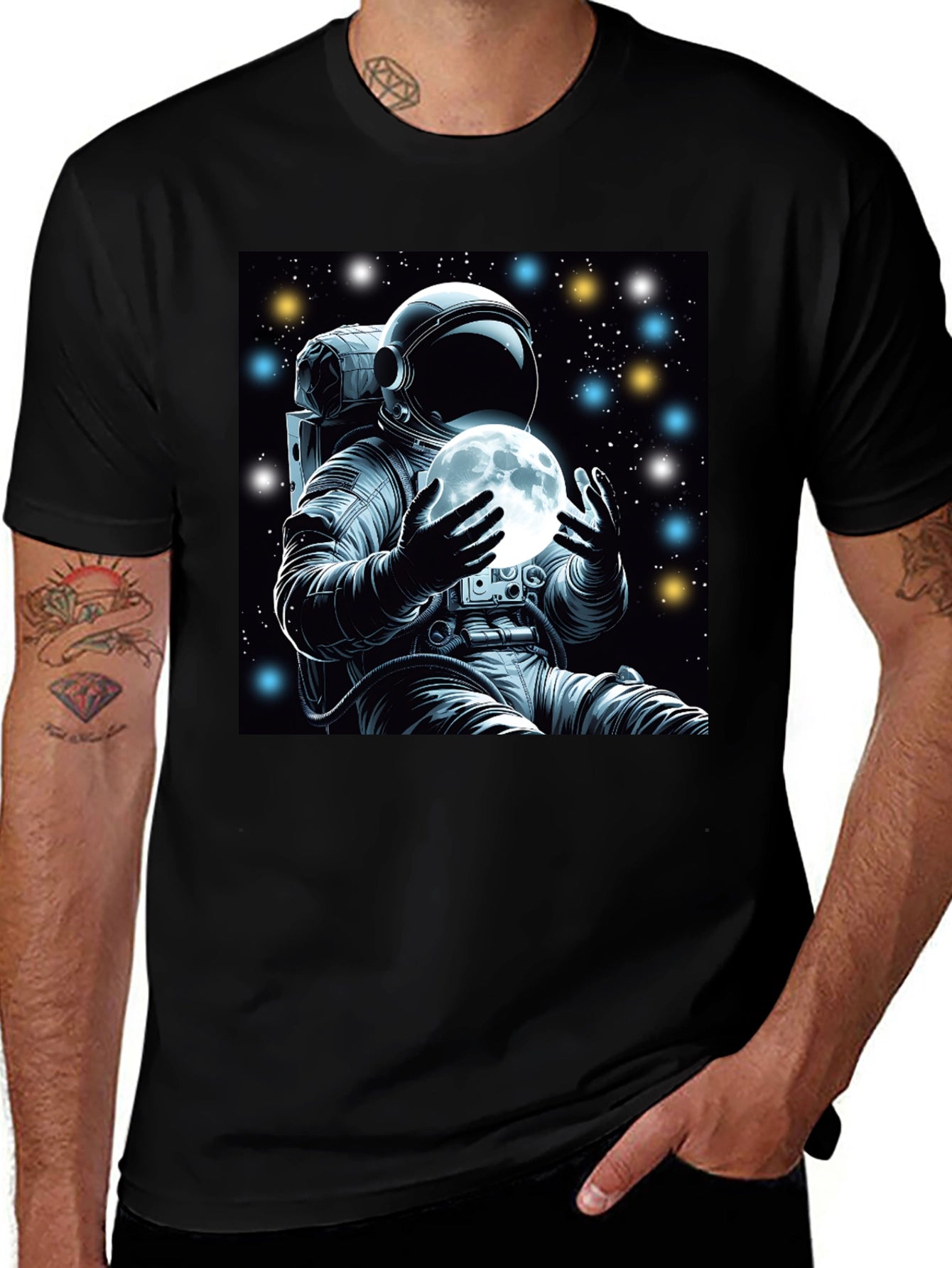 Astronaut Moon Graphic Tee - Space Explorer Shirt